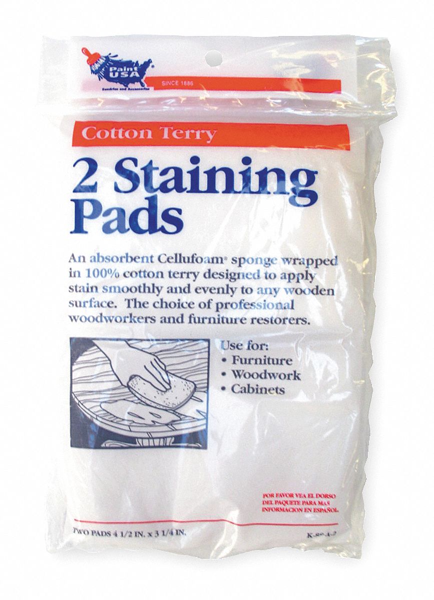 Staining Pad, Material Terry Cloth, Color White, Thickness 1 in, PK 2