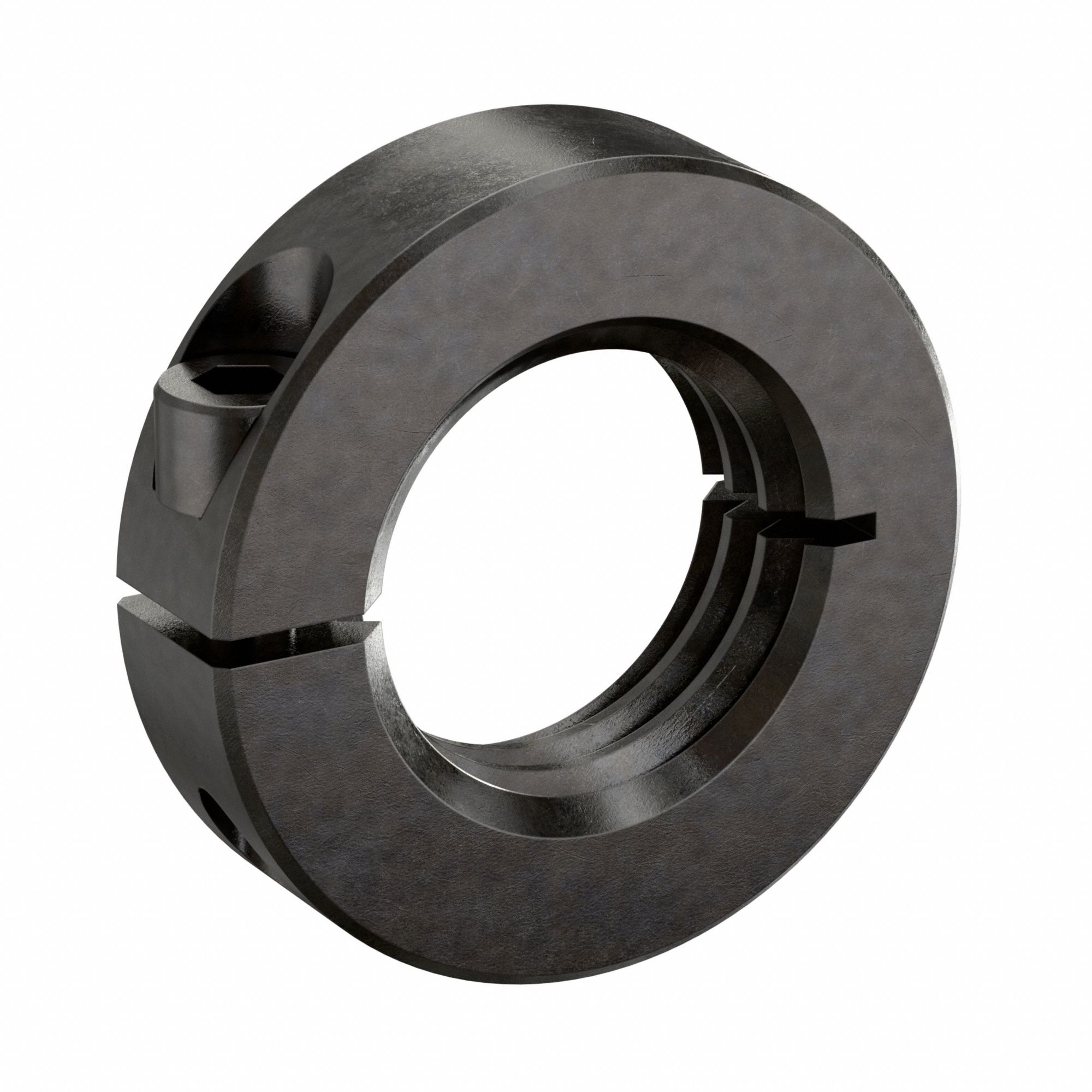 Shaft Collar: 1-Piece, Inch, Threaded, Clamp On, 1 1/8"-12 Bore Thread Size