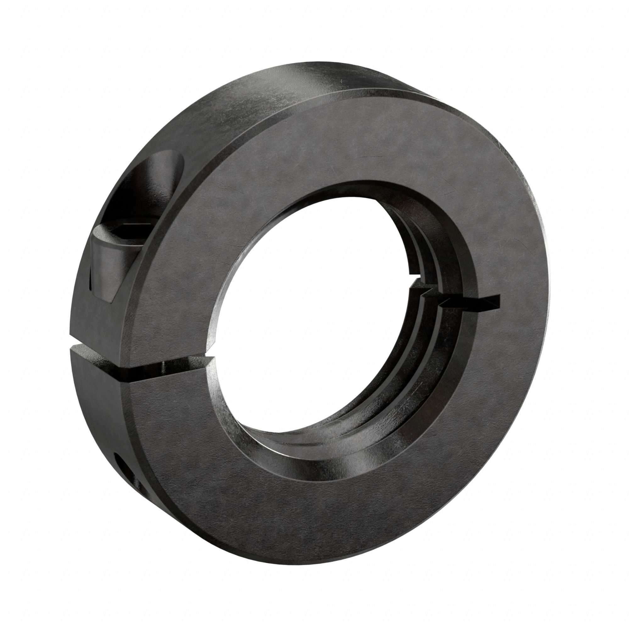 Shaft Collar: 1-Piece, Inch, Threaded, Clamp On, 1 1/4"-12 Bore Thread Size