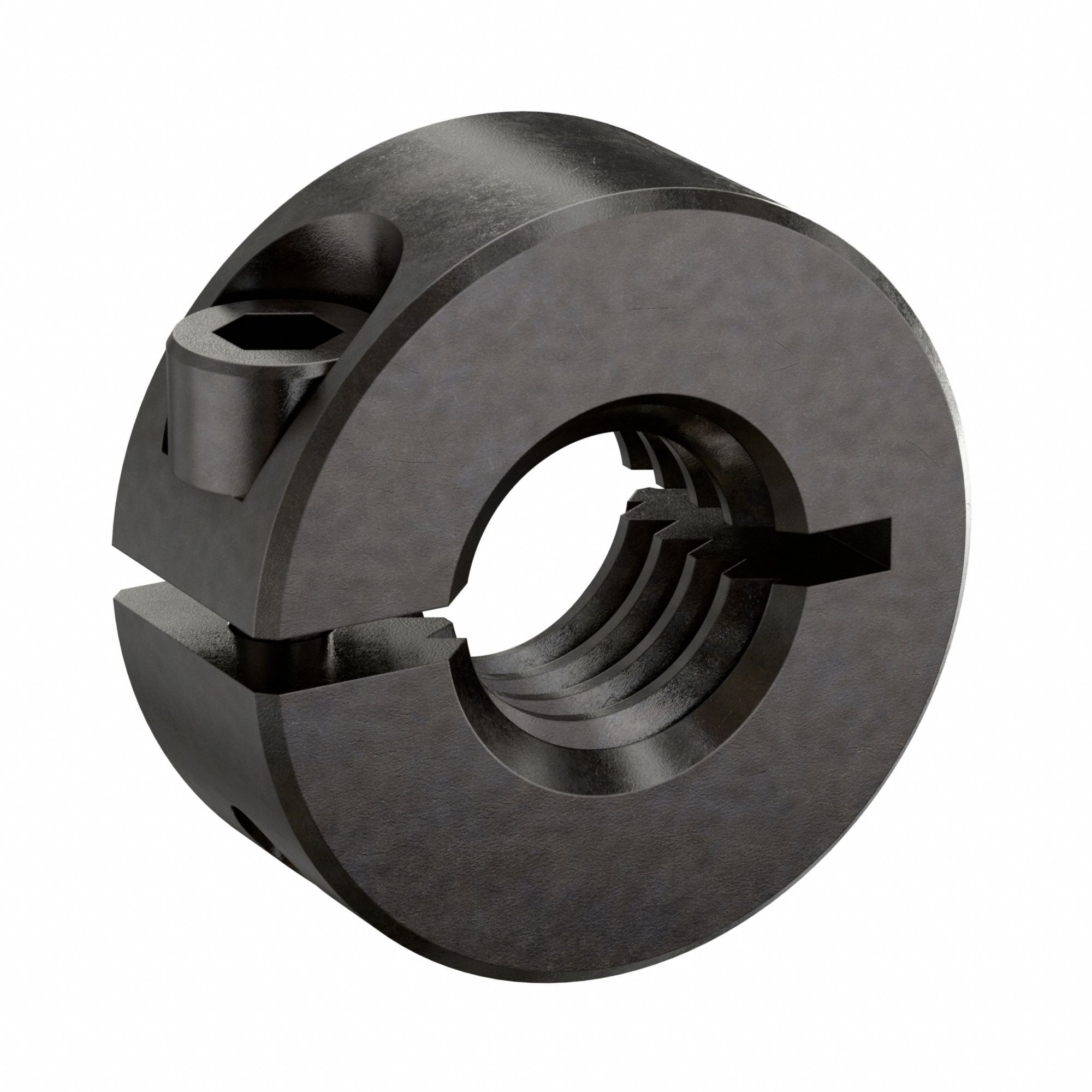 Shaft Collar: 1-Piece, Inch, Threaded, Clamp On, 5/16"-18 Bore Thread Size