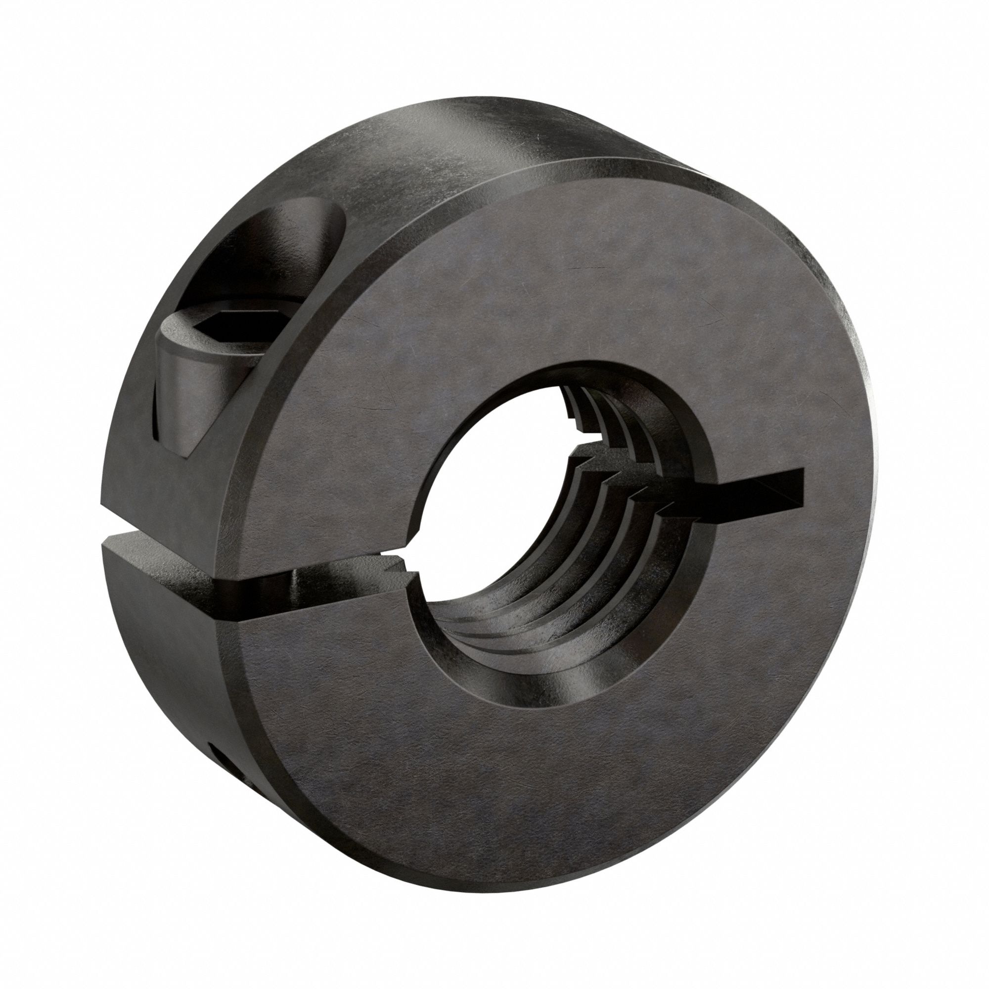 Shaft Collar: 1-Piece, Inch, Threaded, Clamp On, 1/2"-20 Bore Thread Size, 1215