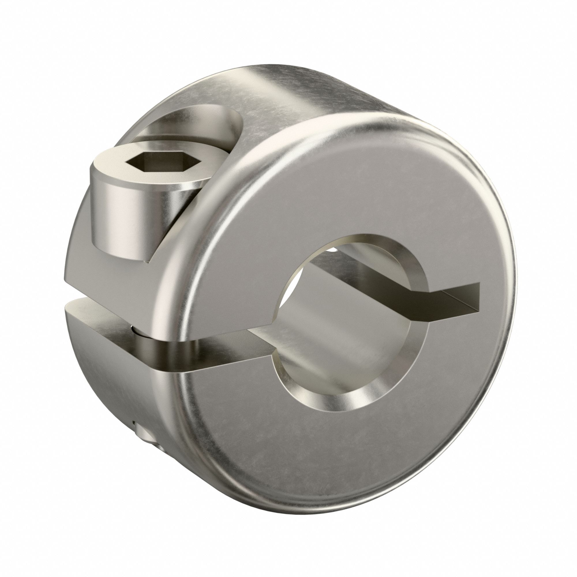 Shaft Collar: 1-Piece, Metric, Round, Clamp-On, 6 mm Bore Dia, 9 mm Collar Wd