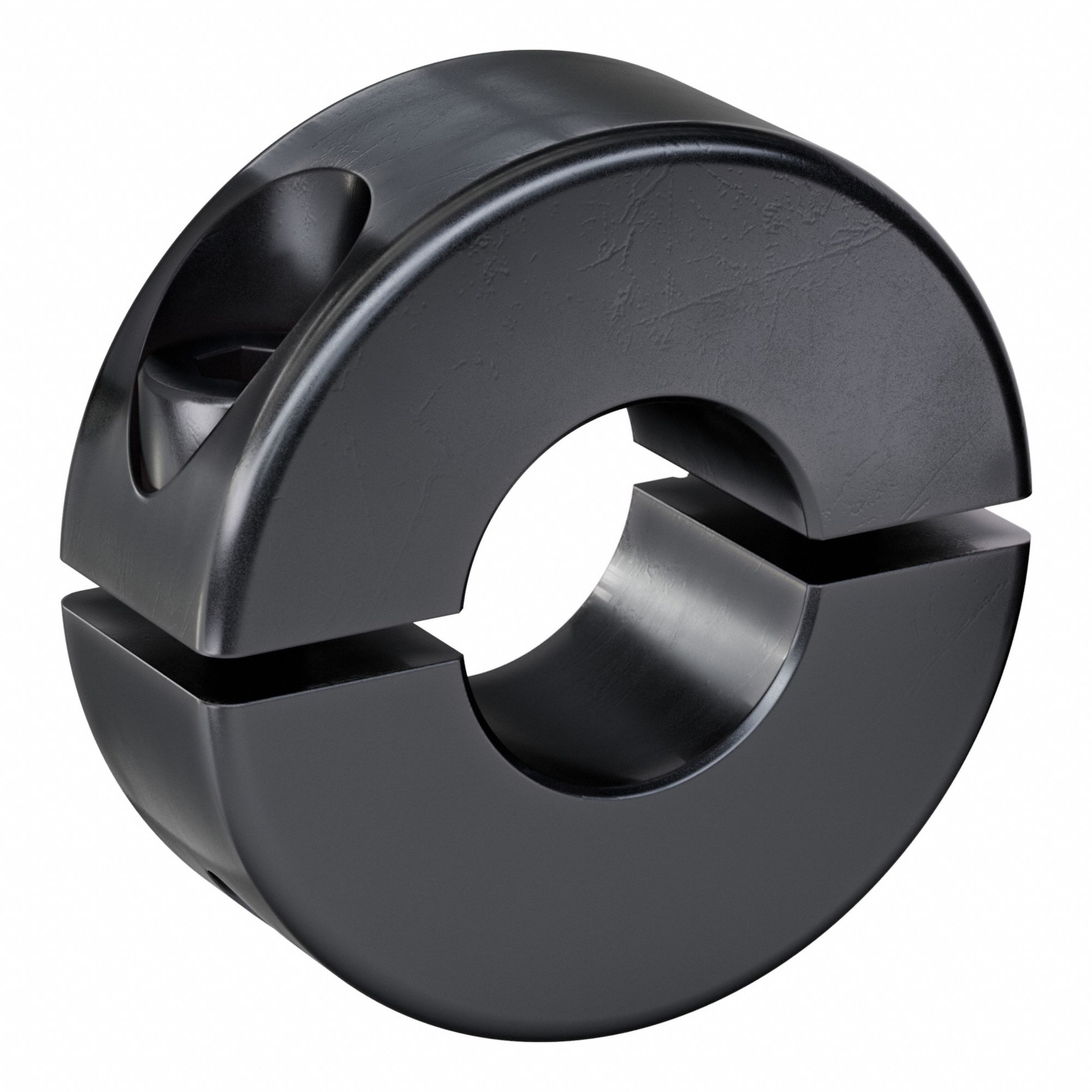 Shaft Collar: 2-Piece, Metric, Round, Clamp On, 10 mm Bore Dia, 9 mm Collar Wd