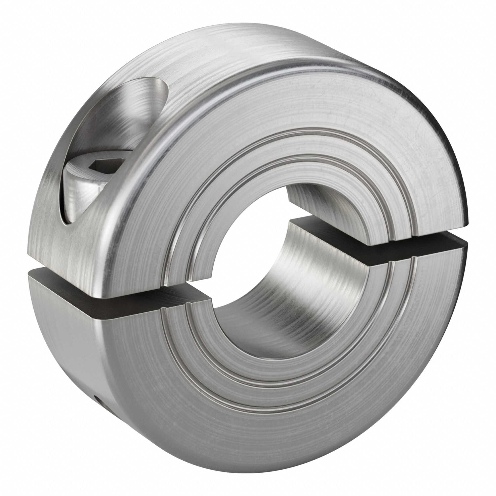 Shaft Collar: 2-Piece, Metric, Round, Clamp On, 10 mm Bore Dia, 9 mm Collar Wd