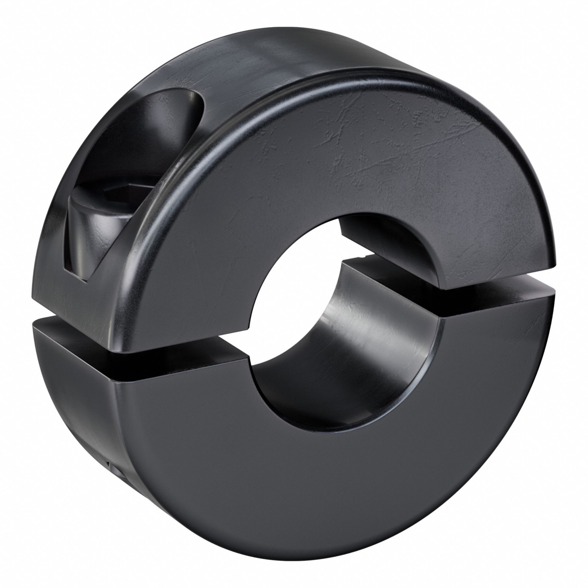 Shaft Collar: 2-Piece, Metric, Round, Clamp On, 12 mm Bore Dia, 11 mm Collar Wd