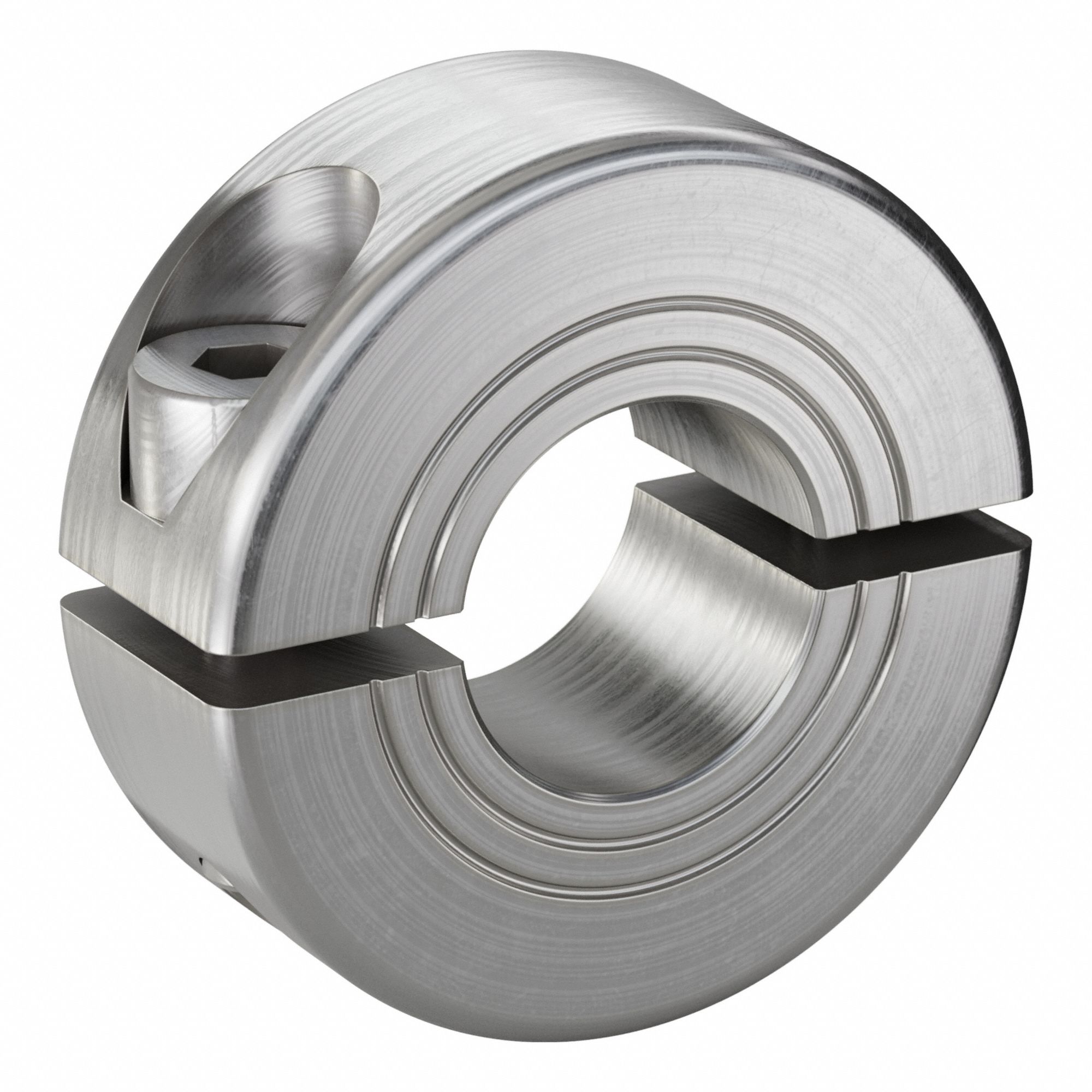 Shaft Collar: 2-Piece, Metric, Round, Clamp On, 12 mm Bore Dia, 11 mm Collar Wd