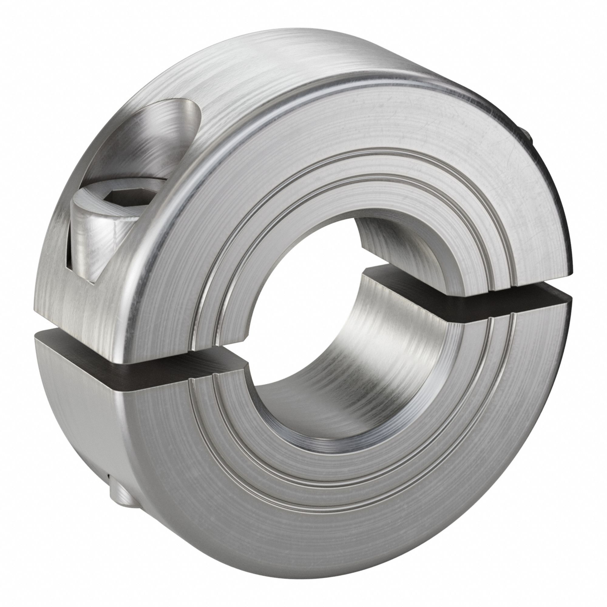 Shaft Collar: 2-Piece, Metric, Round, Clamp On, 13 mm Bore Dia, 11 mm Collar Wd