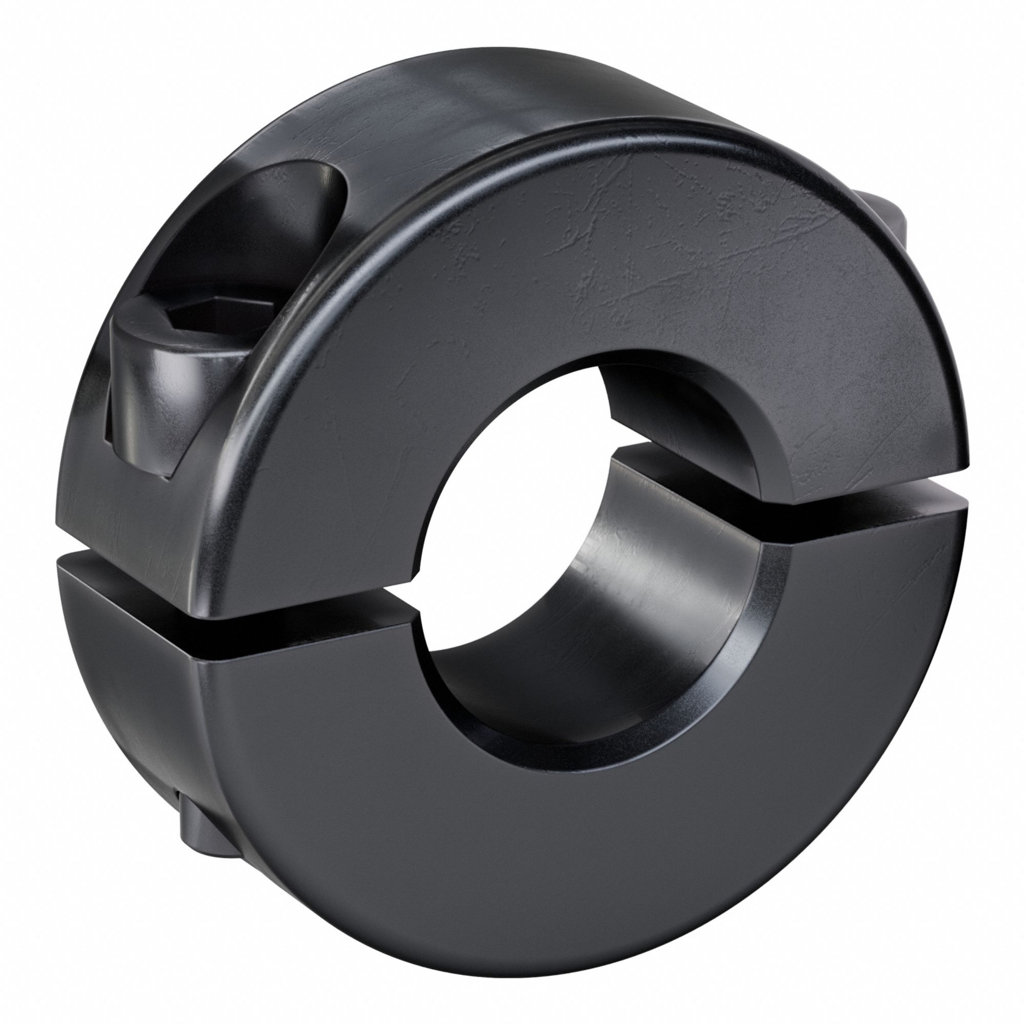 Shaft Collar: 2-Piece, Metric, Round, Clamp On, 15 mm Bore Dia, 13 mm Collar Wd