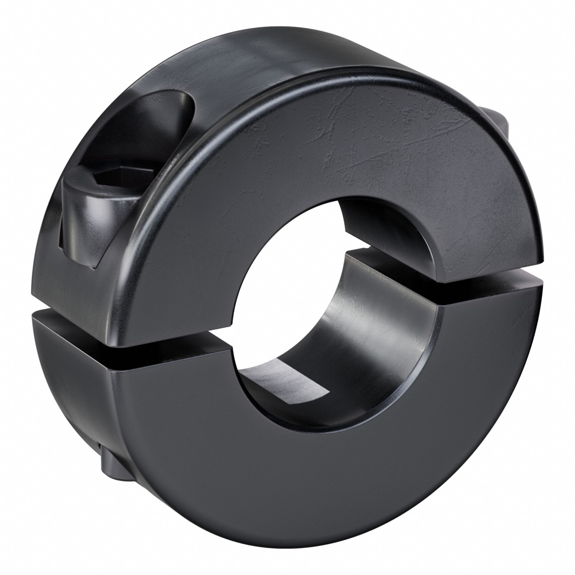 Shaft Collar: 2-Piece, Metric, Round, Clamp On, 16 mm Bore Dia, 13 mm Collar Wd