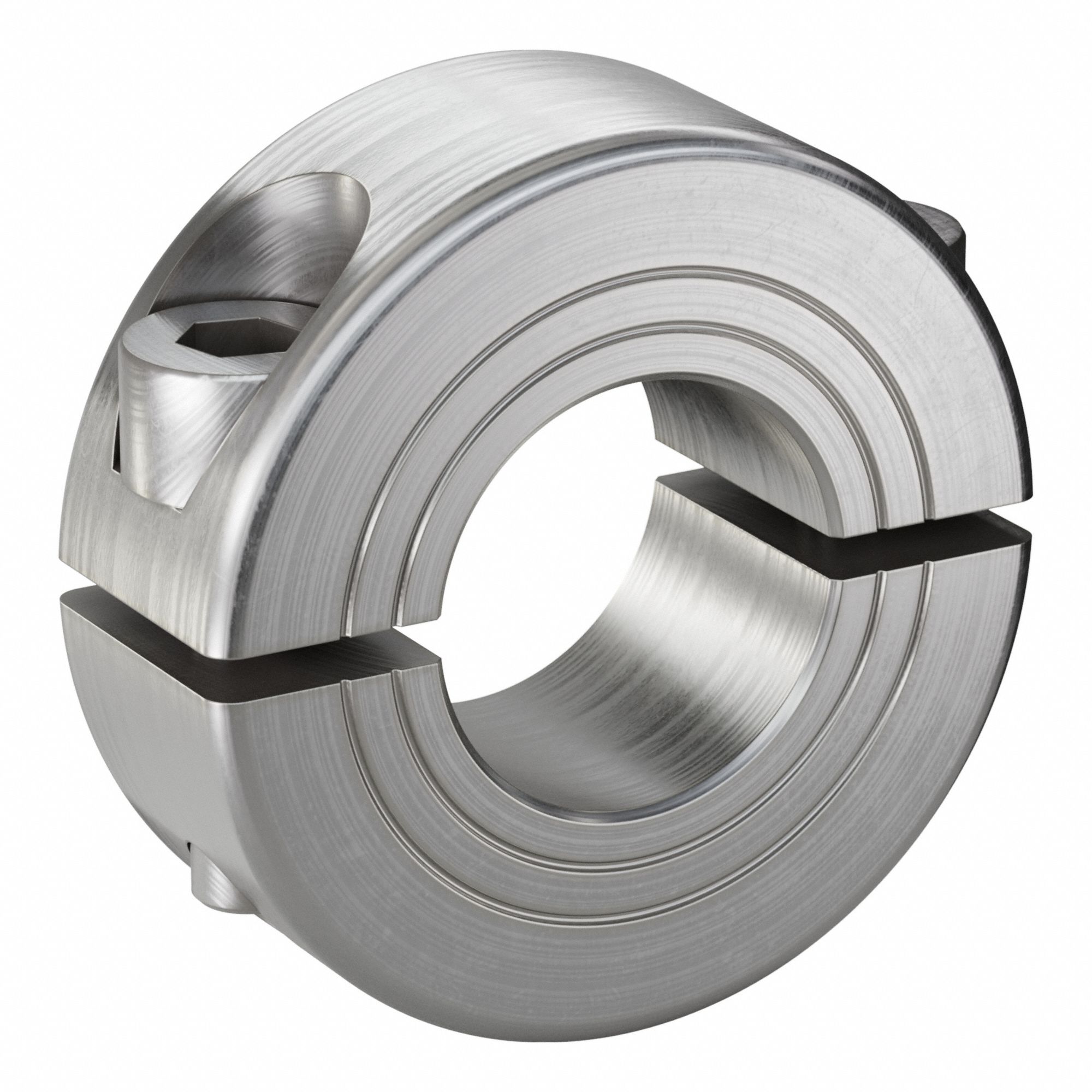 Shaft Collar: 2-Piece, Metric, Round, Clamp On, 16 mm Bore Dia, 13 mm Collar Wd