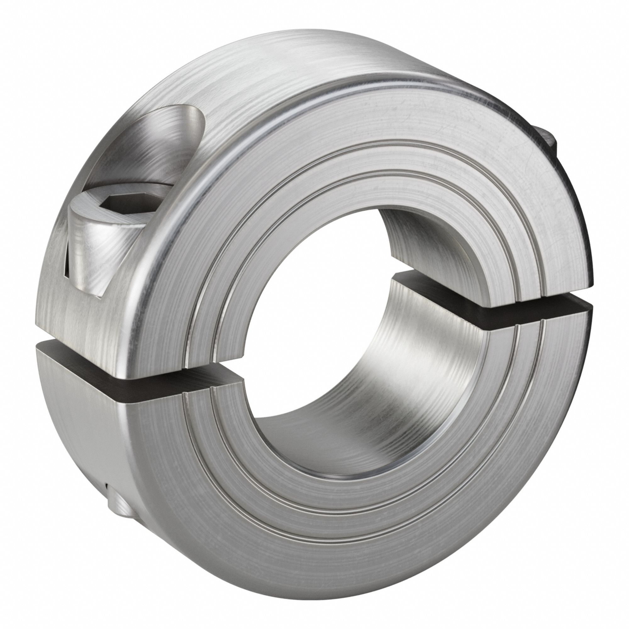 Shaft Collar: 2-Piece, Metric, Round, Clamp On, 18 mm Bore Dia, 13 mm Collar Wd