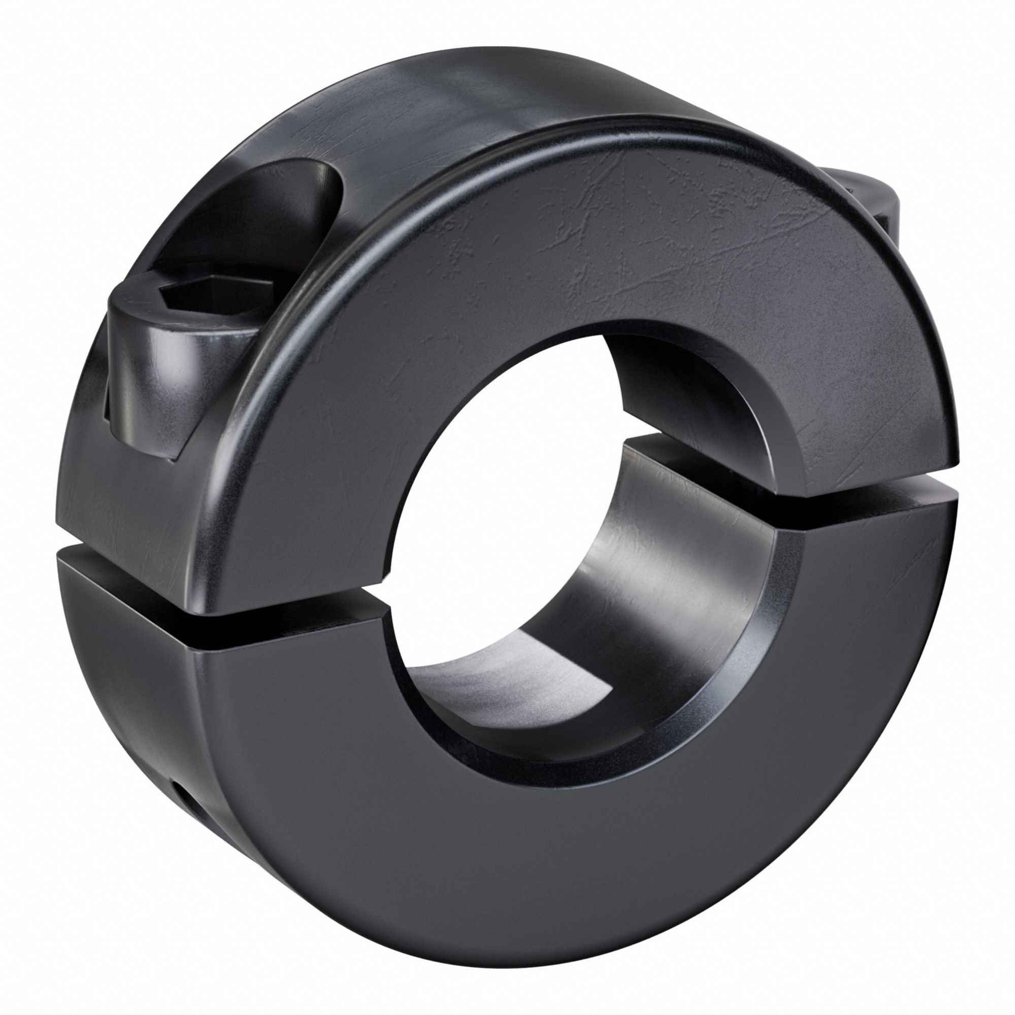 Shaft Collar: 2-Piece, Metric, Round, Clamp On, 20 mm Bore Dia, 15 mm Collar Wd