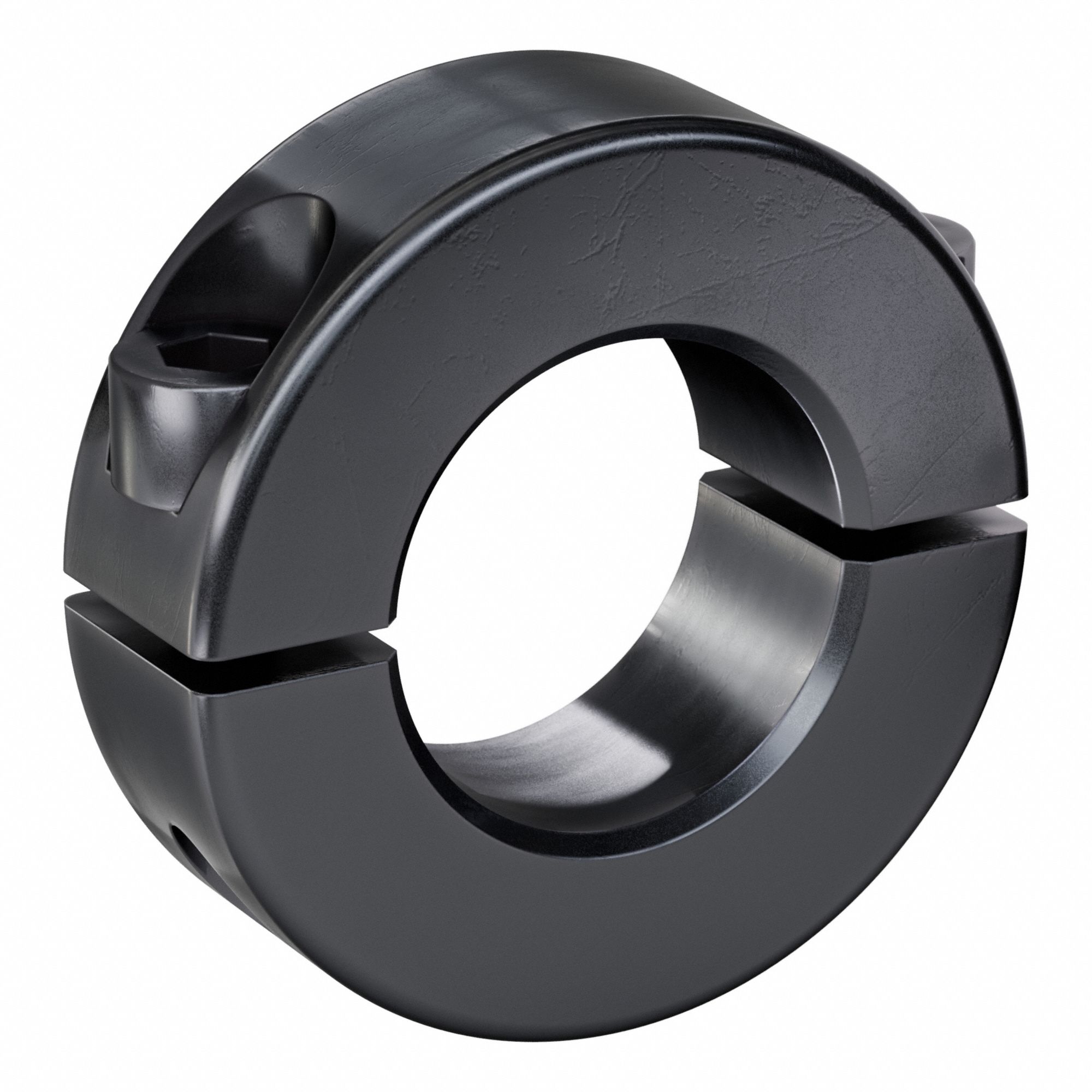 Shaft Collar: 2-Piece, Metric, Round, Clamp On, 24 mm Bore Dia, 15 mm Collar Wd