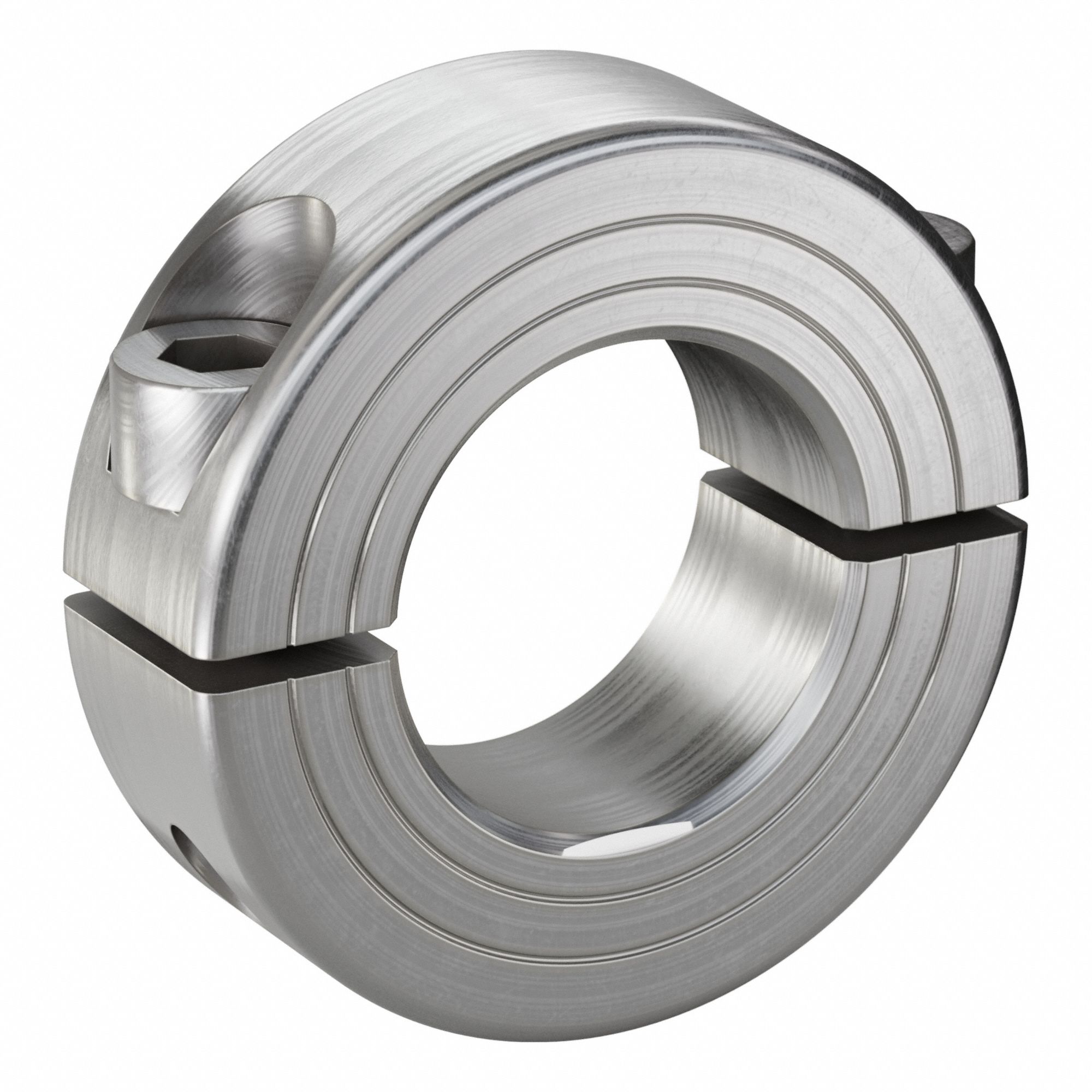 Shaft Collar: 2-Piece, Metric, Round, Clamp On, 24 mm Bore Dia, 15 mm Collar Wd