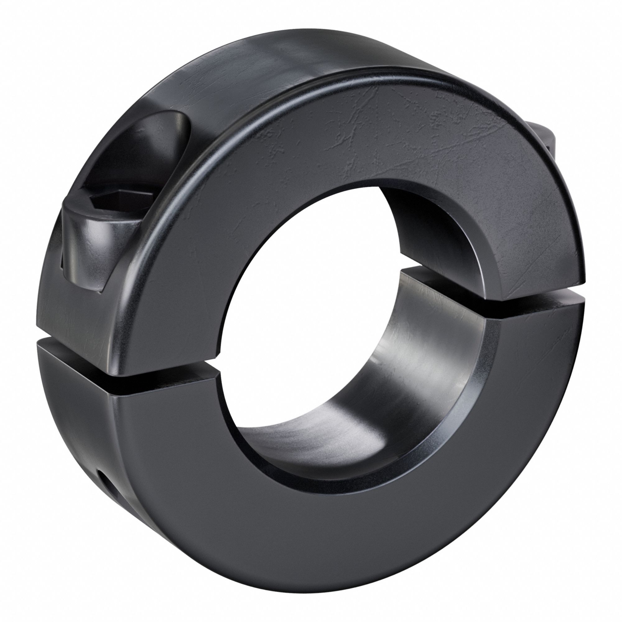 Shaft Collar: 2-Piece, Metric, Round, Clamp On, 25 mm Bore Dia, 15 mm Collar Wd