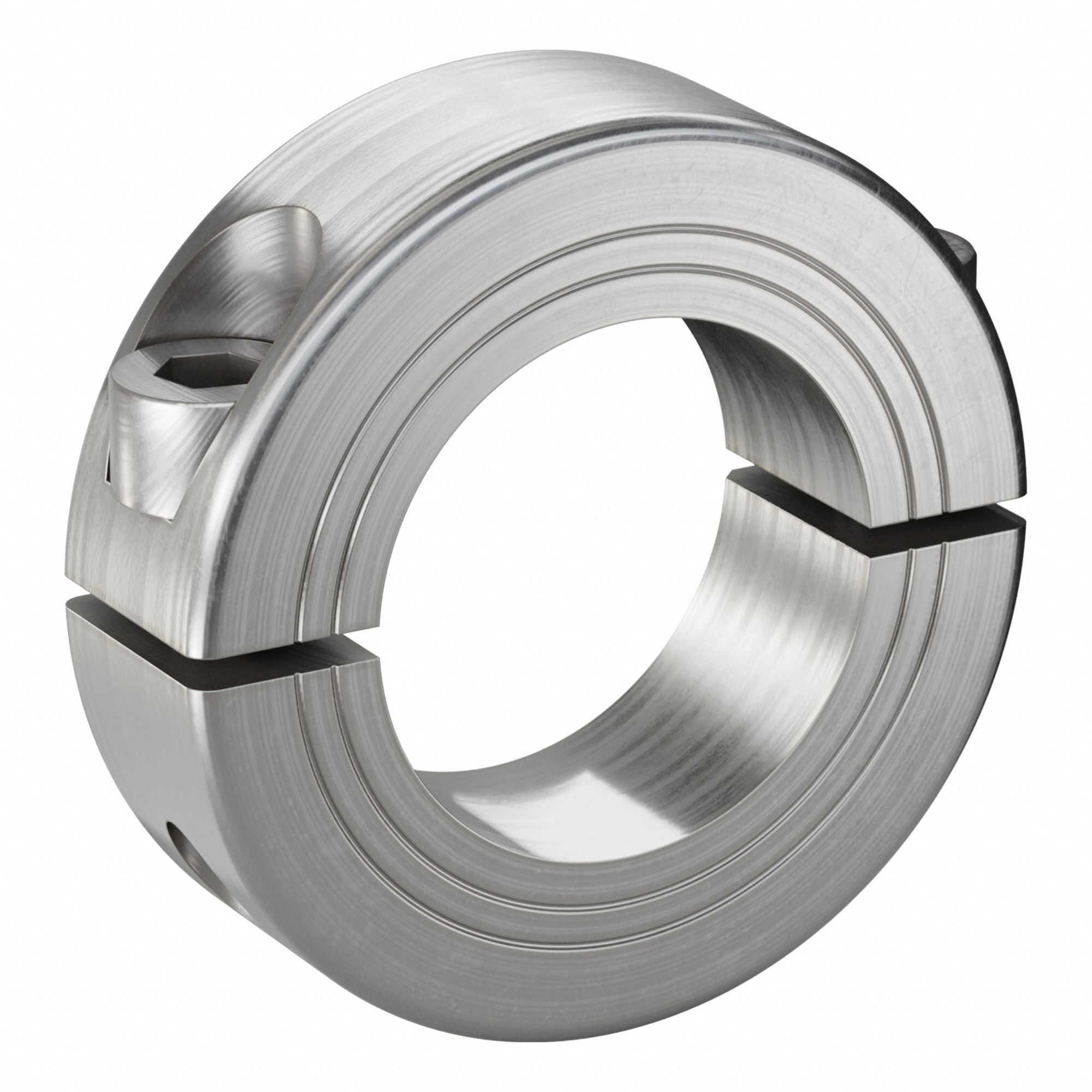 Shaft Collar: 2-Piece, Metric, Round, Clamp On, 28 mm Bore Dia, 15 mm Collar Wd