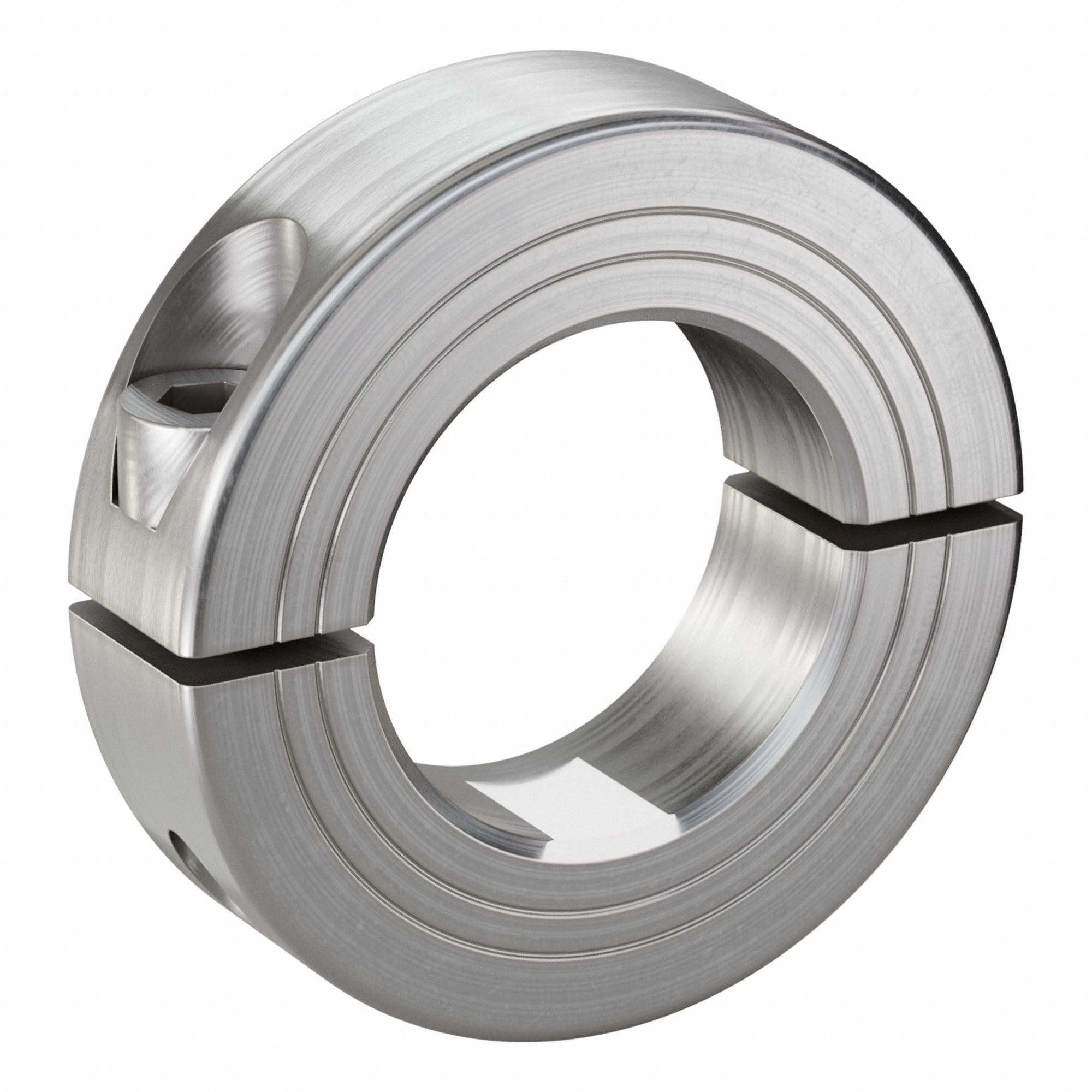 Shaft Collar: 2-Piece, Metric, Round, Clamp On, 30 mm Bore Dia, 15 mm Collar Wd