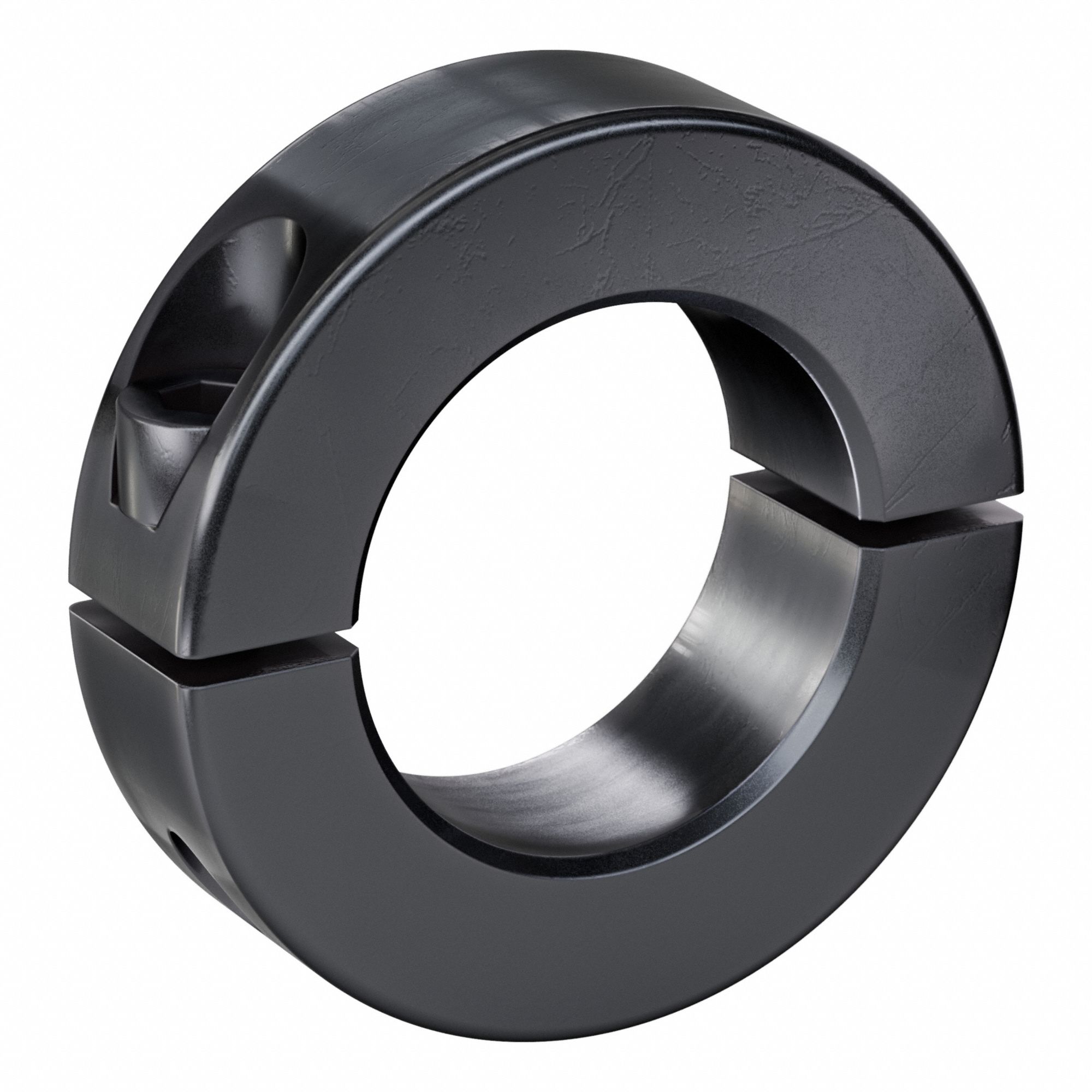 Shaft Collar: 2-Piece, Metric, Round, Clamp On, 32 mm Bore Dia, 15 mm Collar Wd