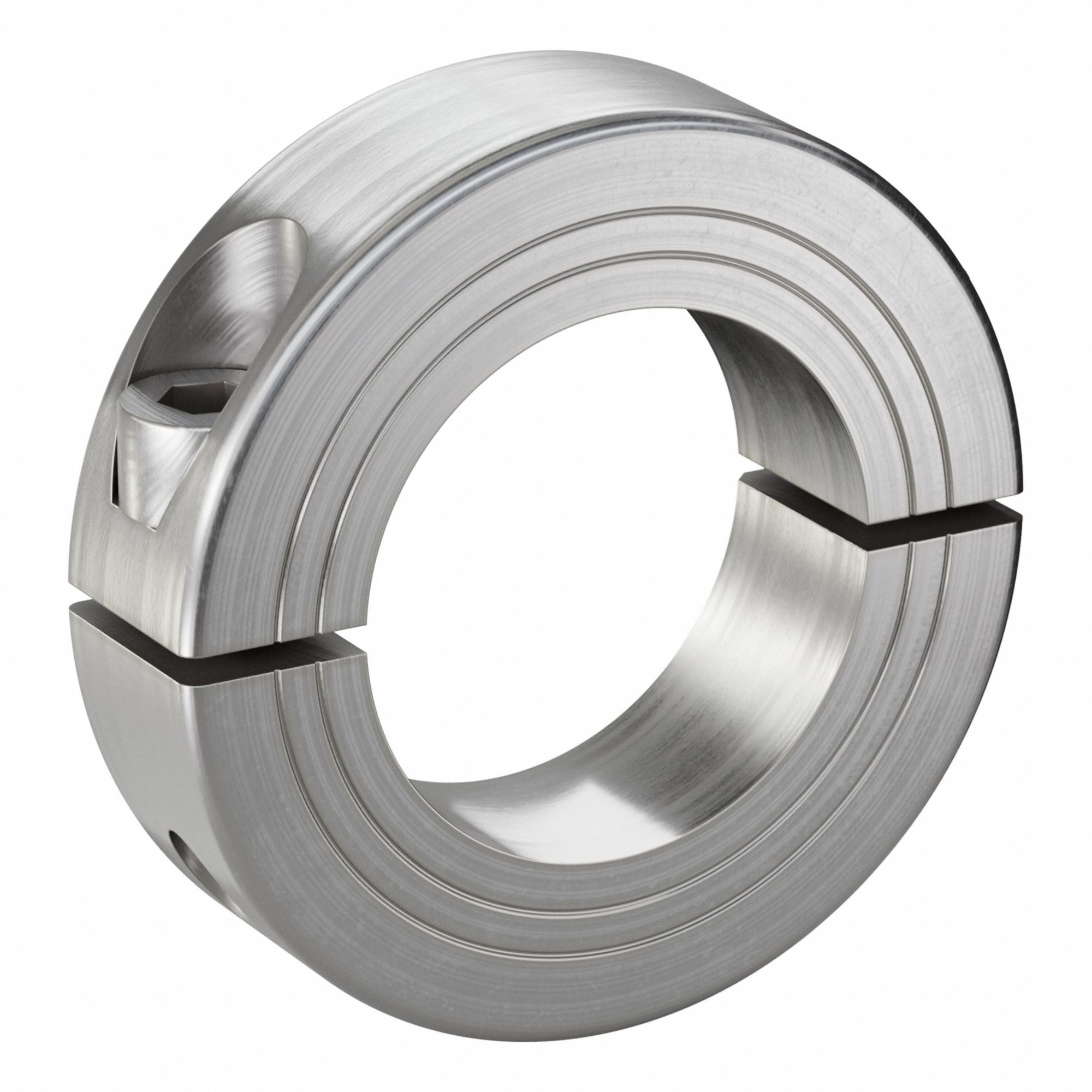 Shaft Collar: 2-Piece, Metric, Round, Clamp On, 32 mm Bore Dia, 15 mm Collar Wd