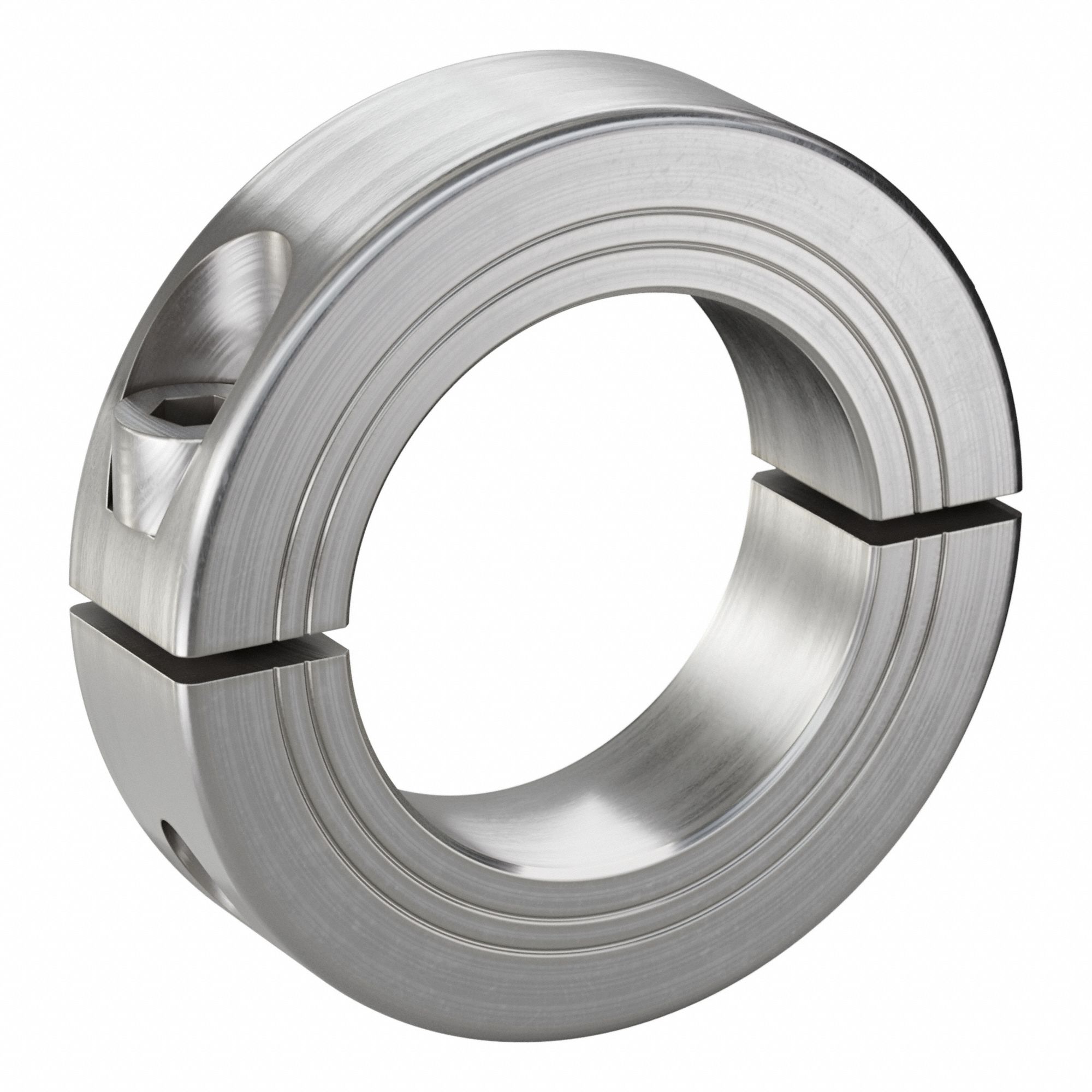 Shaft Collar: 2-Piece, Metric, Round, Clamp On, 35 mm Bore Dia, 15 mm Collar Wd