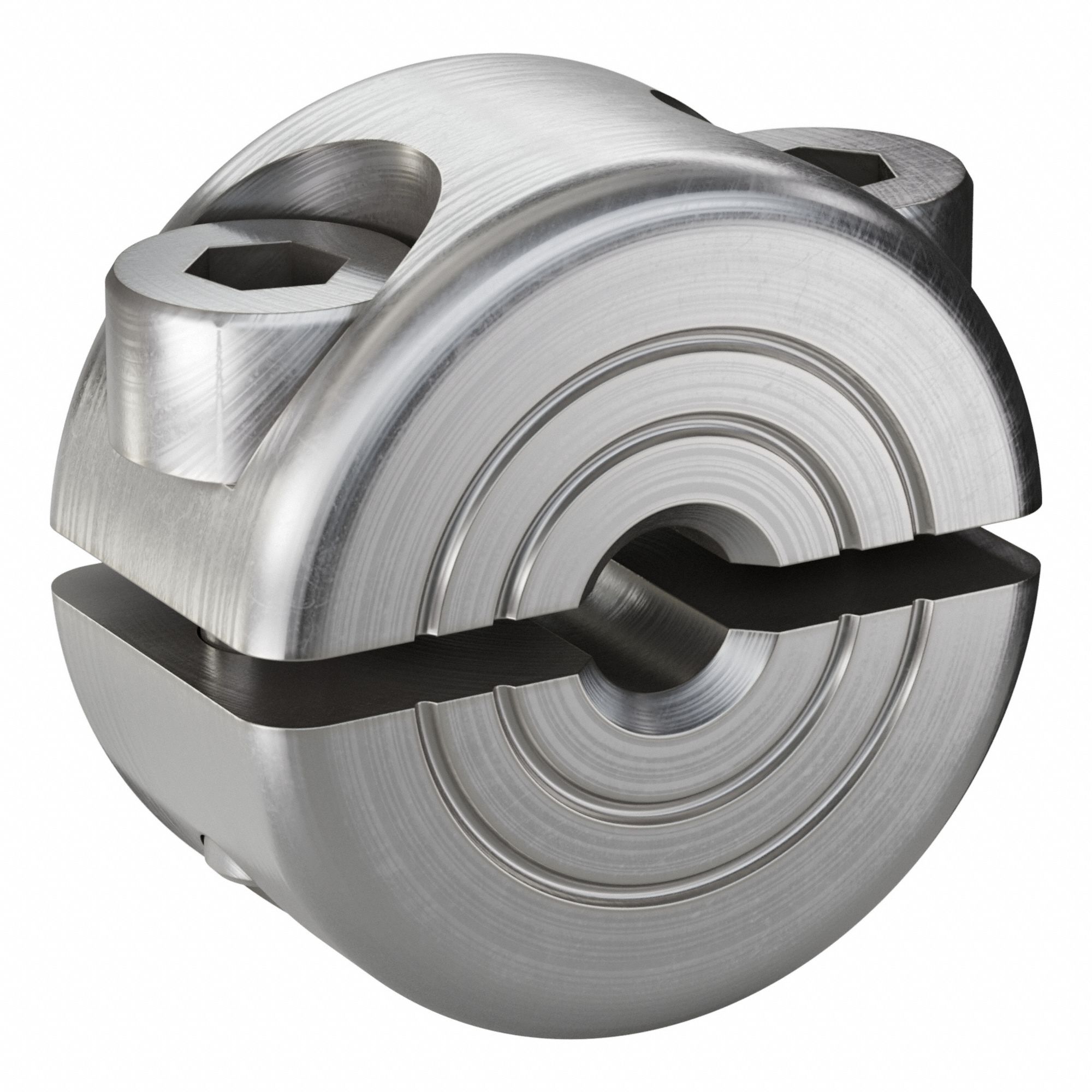 Shaft Collar: 2-Piece, Metric, Round, Clamp On, 3 mm Bore Dia, 9 mm Collar Wd