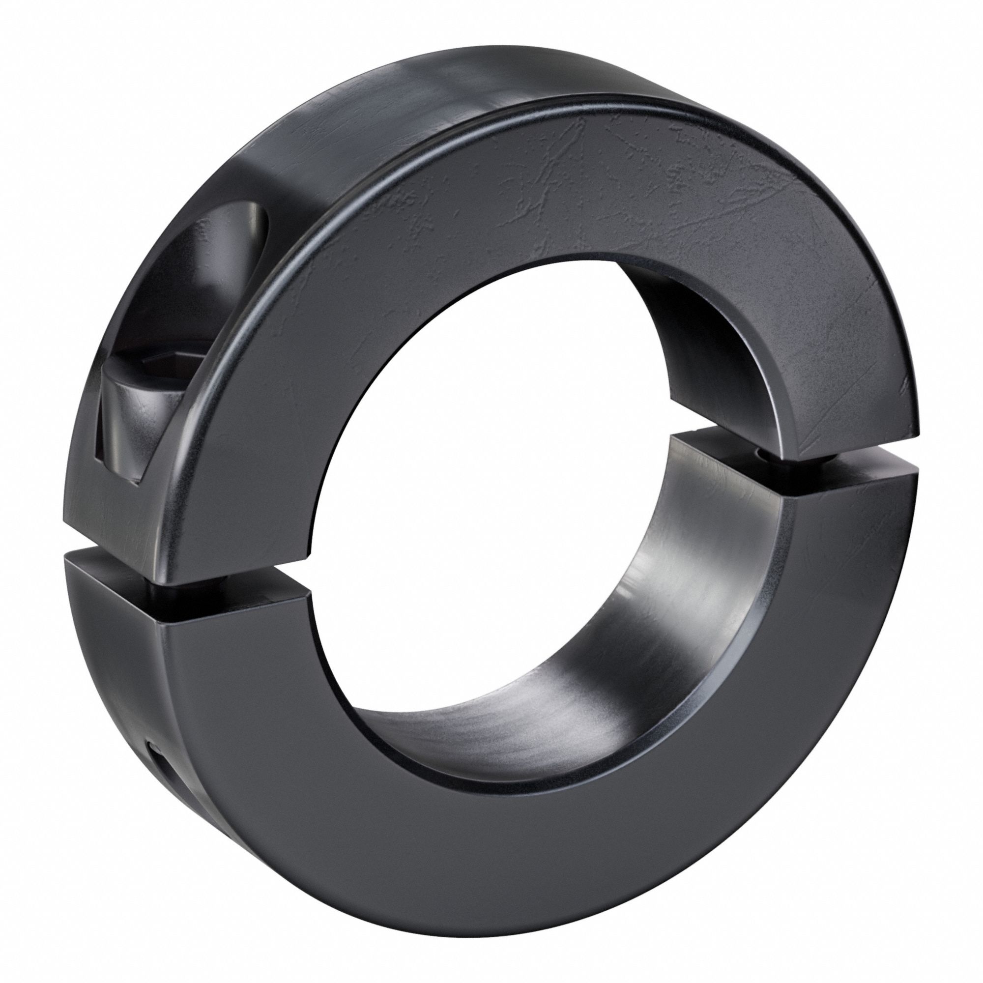 Shaft Collar: 2-Piece, Metric, Round, Clamp On, 45 mm Bore Dia, 19 mm Collar Wd