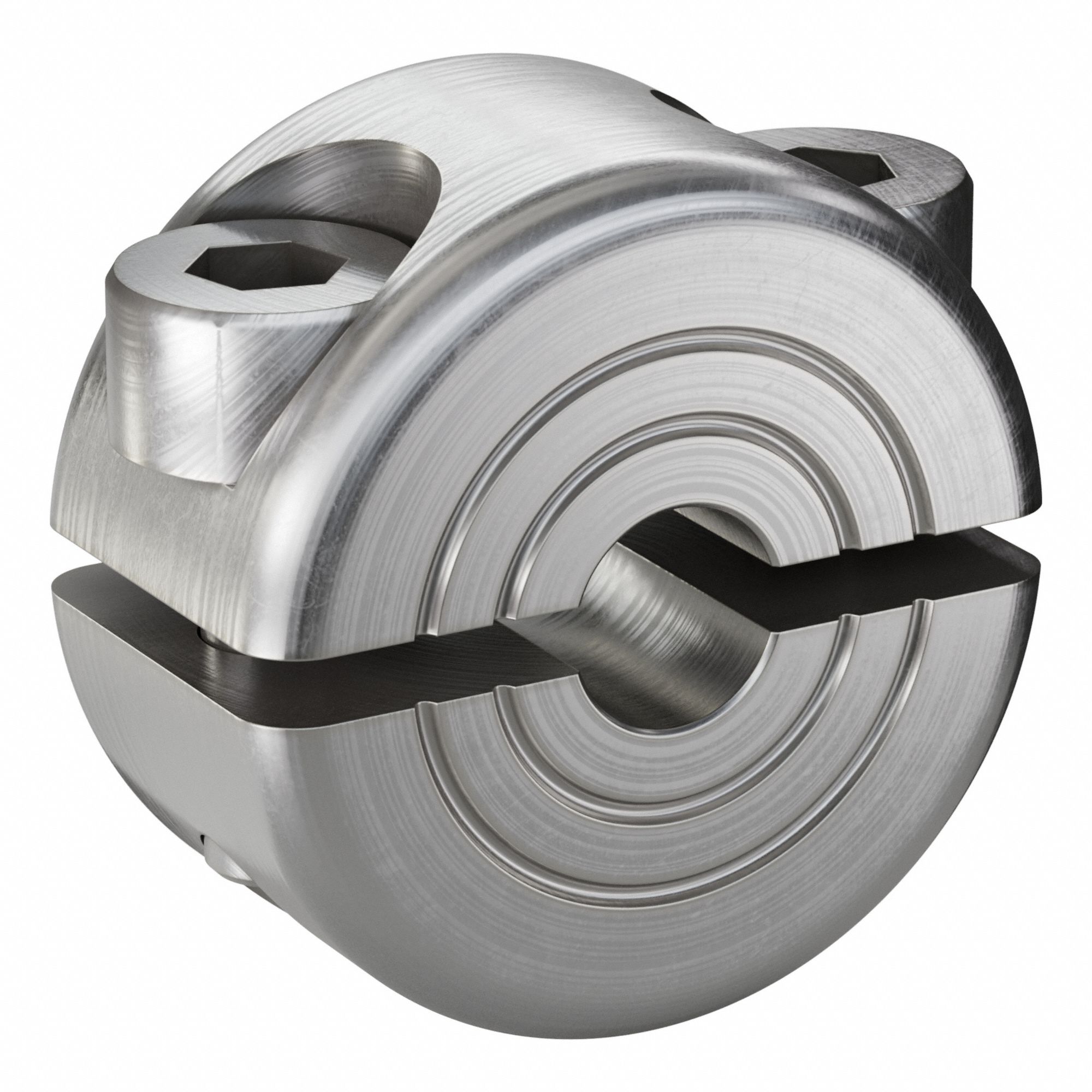 Shaft Collar: 2-Piece, Metric, Round, Clamp On, 4 mm Bore Dia, 9 mm Collar Wd