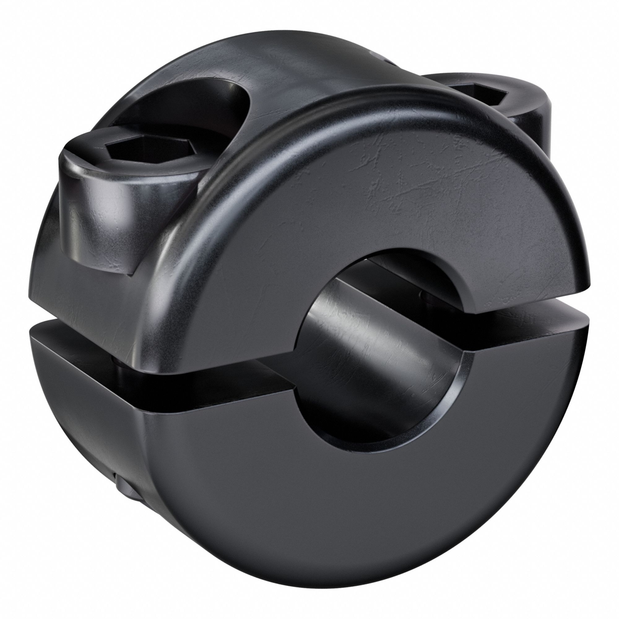 Shaft Collar: 2-Piece, Metric, Round, Clamp On, 6 mm Bore Dia, 9 mm Collar Wd