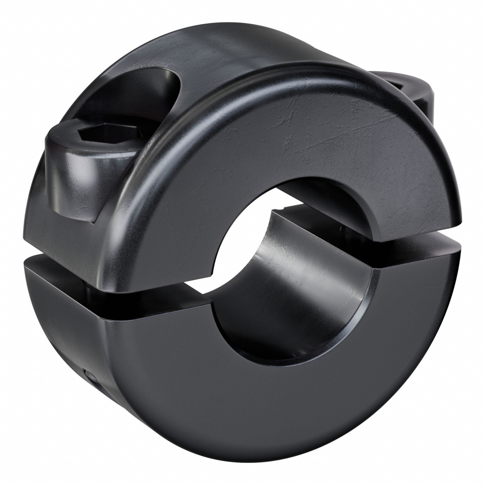 Shaft Collar: 2-Piece, Metric, Round, Clamp On, 8 mm Bore Dia, 9 mm Collar Wd