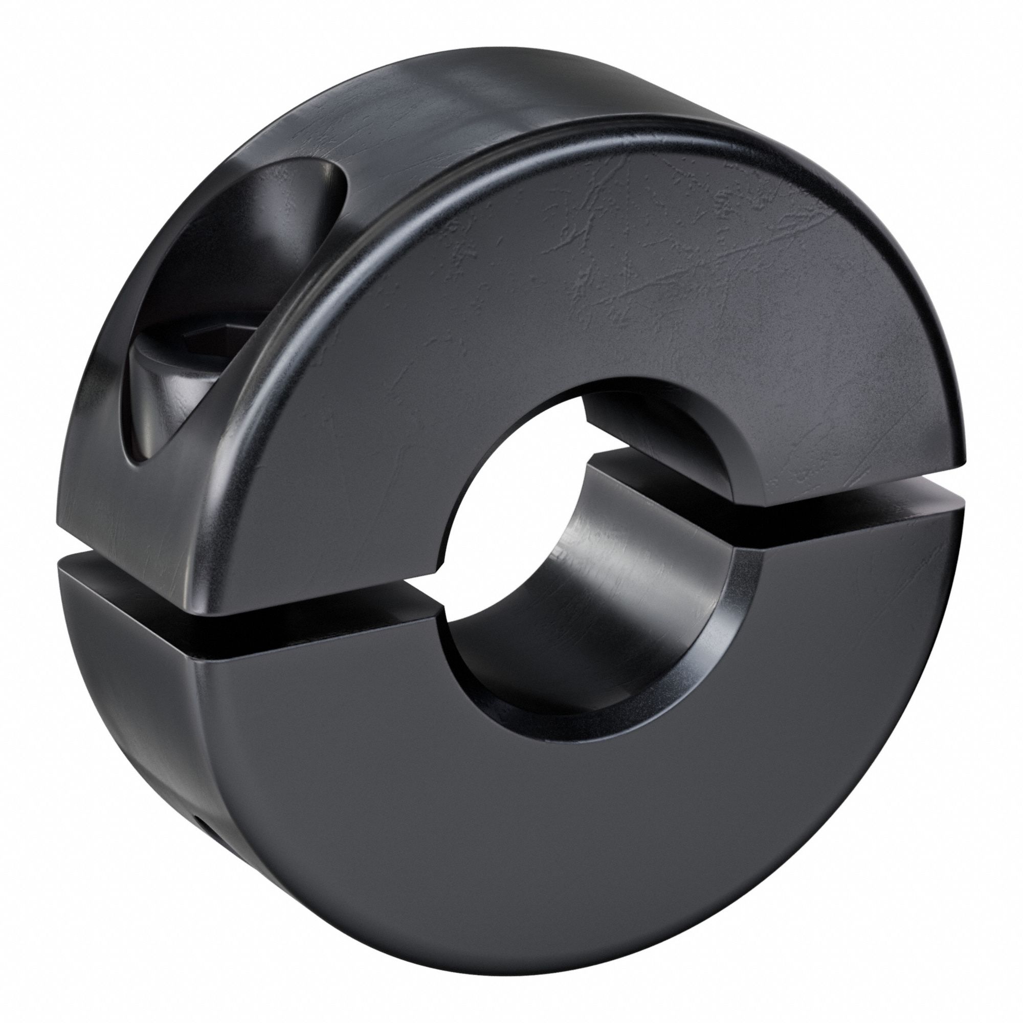 Shaft Collar: 2-Piece, Metric, Round, Clamp On, 9 mm Bore Dia, 9 mm Collar Wd