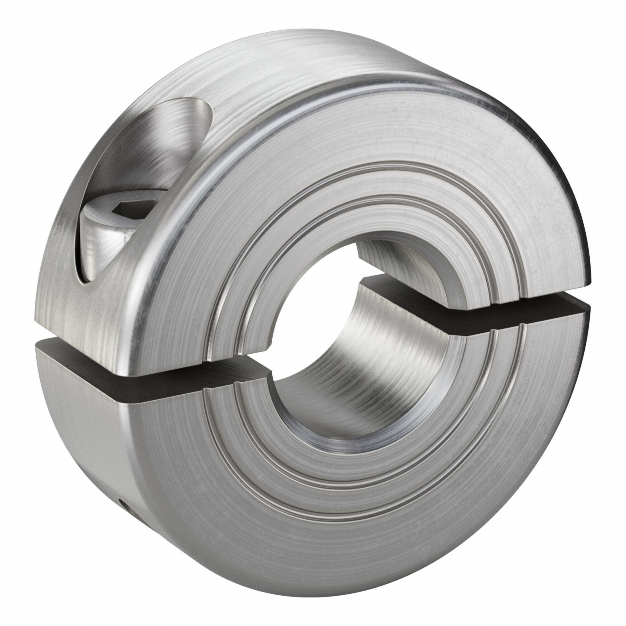 Shaft Collar: 2-Piece, Metric, Round, Clamp On, 9 mm Bore Dia, 9 mm Collar Wd