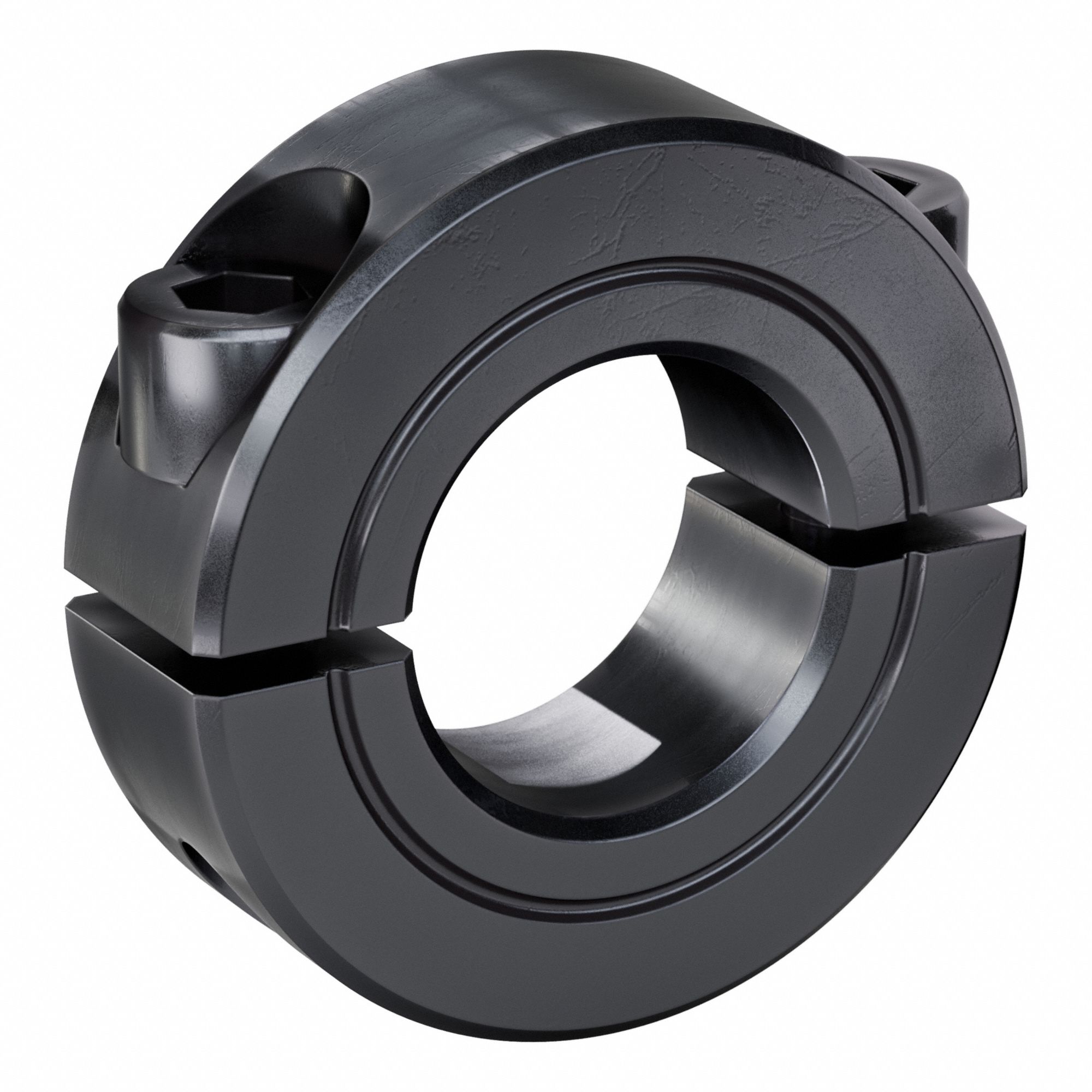 Shaft Collar: 2-Piece, Inch, Round, Clamp On, 3/4 in Bore Dia, 1/2 in Collar Wd