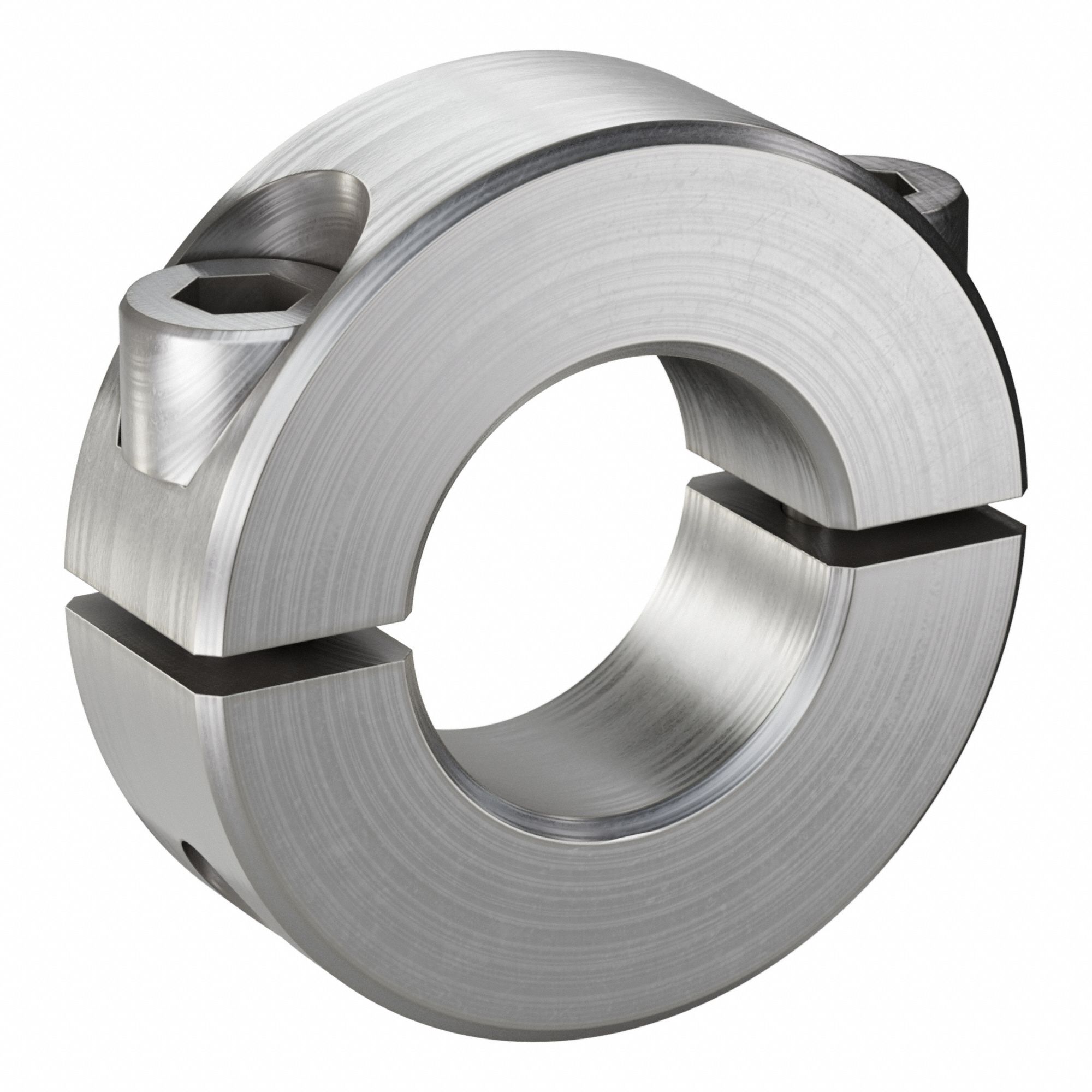 Shaft Collar: 2-Piece, Inch, Round, Clamp On, 3/4 in Bore Dia, 1/2 in Collar Wd