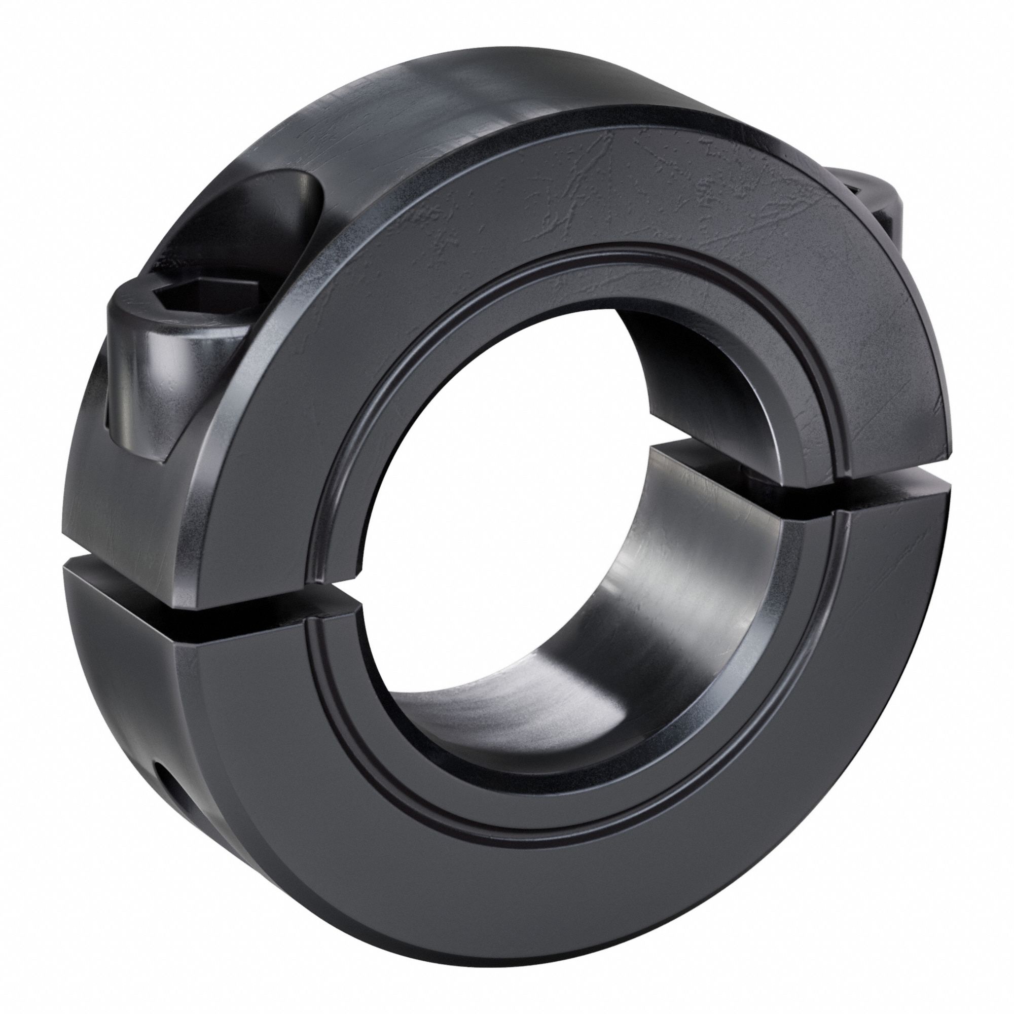 Shaft Collar: 2-Piece, Inch, Round, Clamp On, 7/8 in Bore Dia, 1/2 in Collar Wd