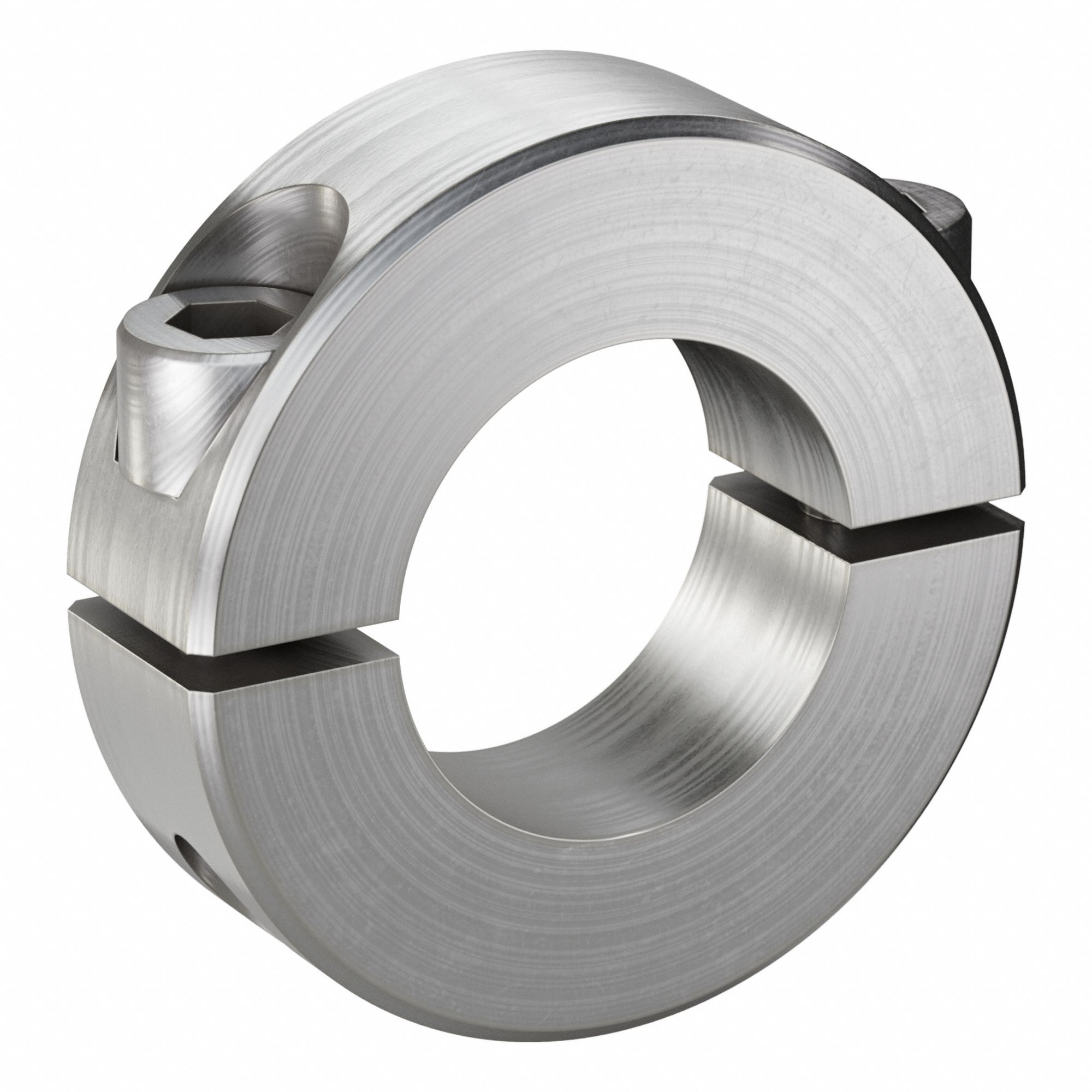 Shaft Collar: 2-Piece, Inch, Round, Clamp On, 7/8 in Bore Dia, 1/2 in Collar Wd