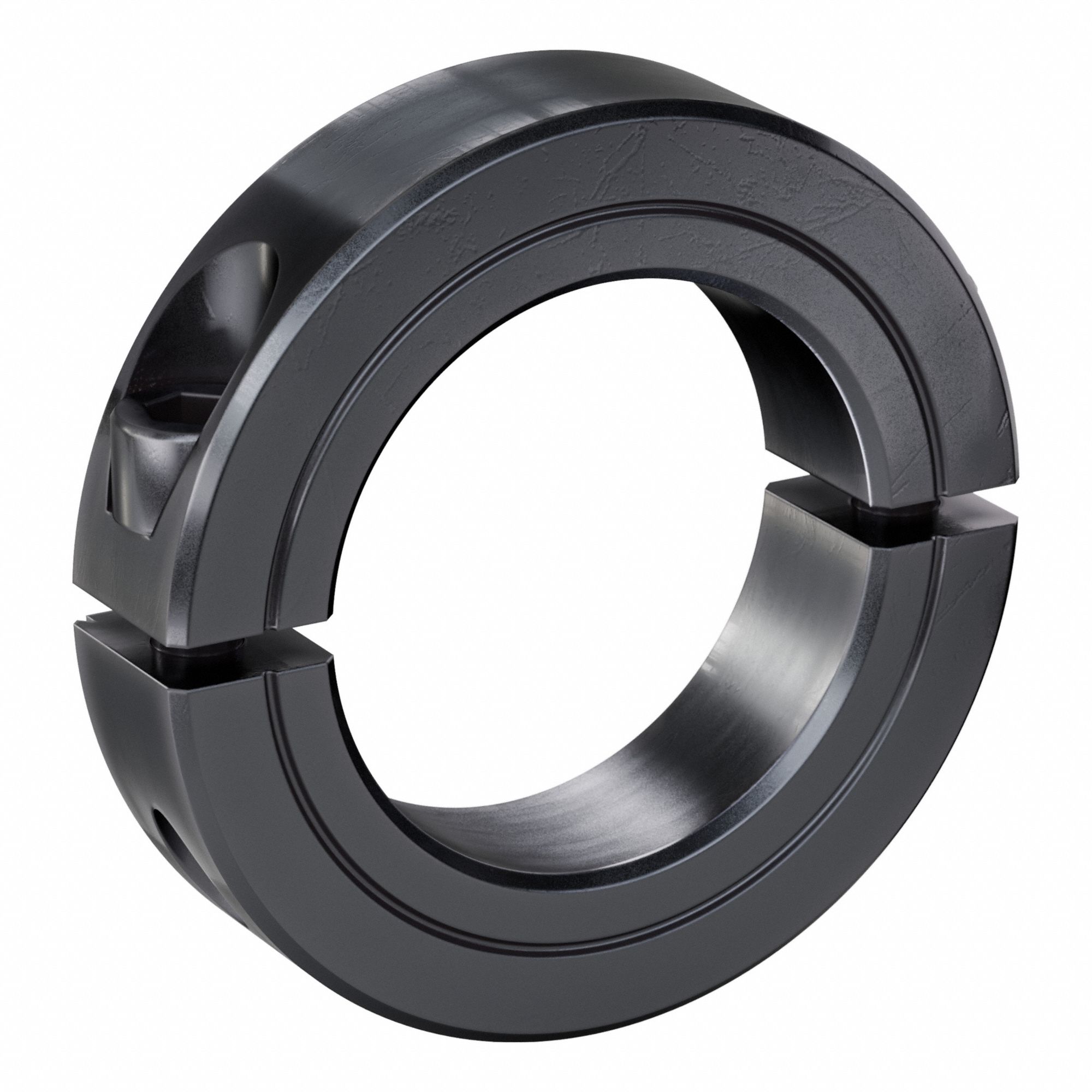 Shaft Collar: 2-Piece, Inch, Round, Clamp On, 1 13/16 in Bore Dia, Carbon Steel