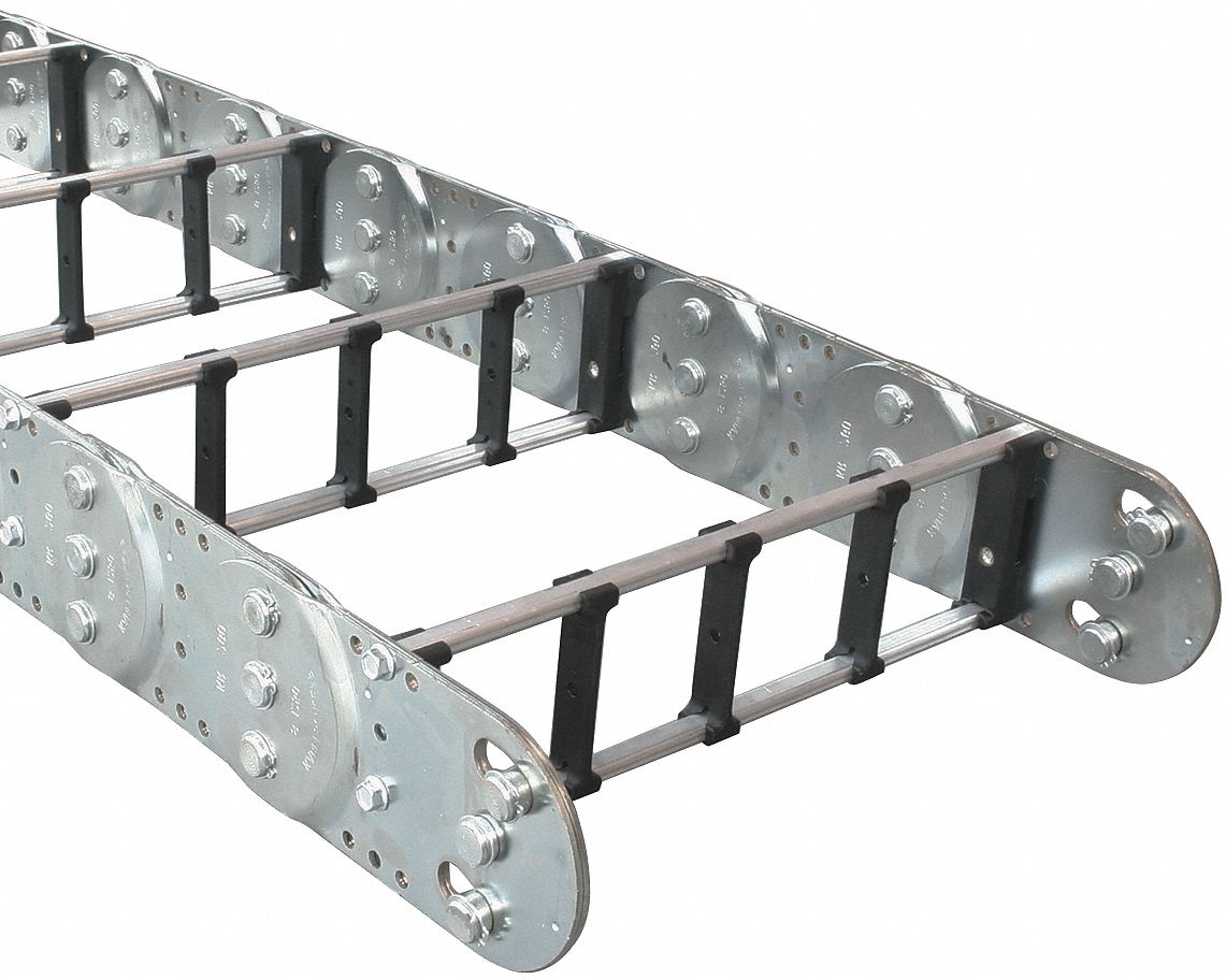 Cable and Hose Carrier: Open, 4 Channels, 2.83 in Cavity Ht, 12 in Cavity Wd, 12 in