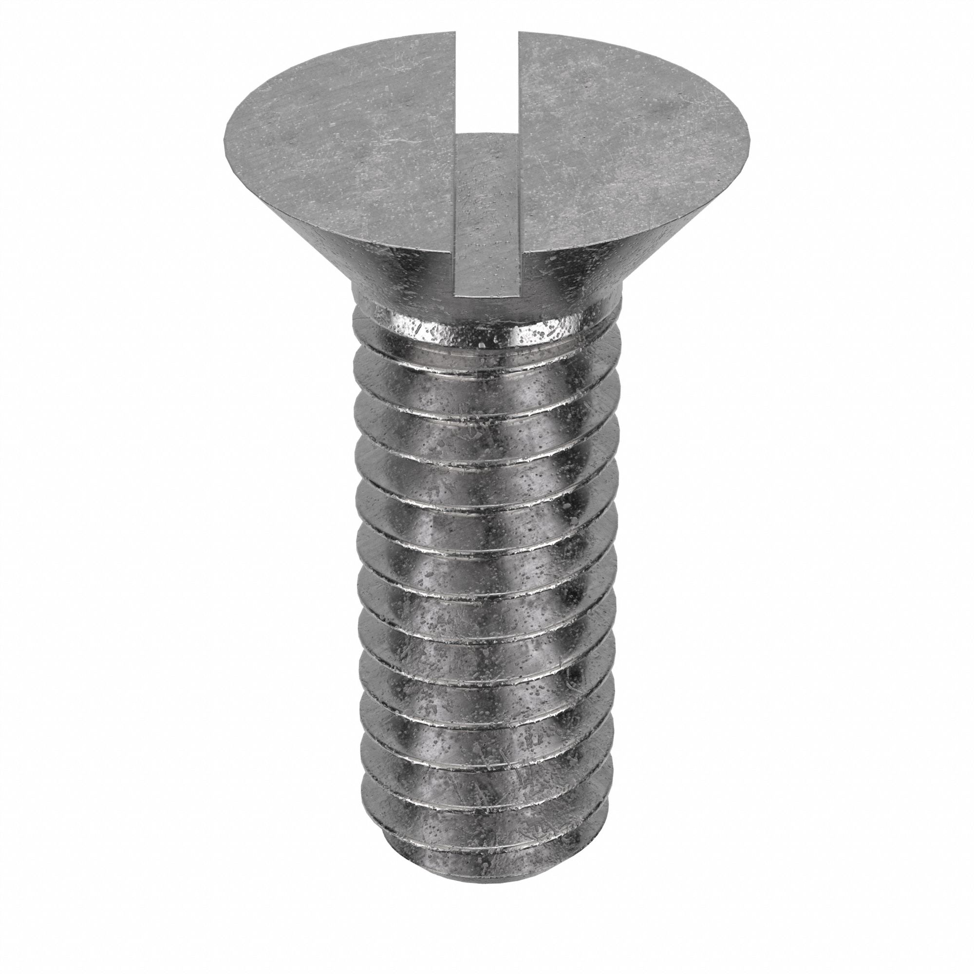 Machine Screw: #8-32 Thread Size, 1/2 in Lg, 18-8, Stainless Steel, Plain, Flat, Slotted, 100 PK