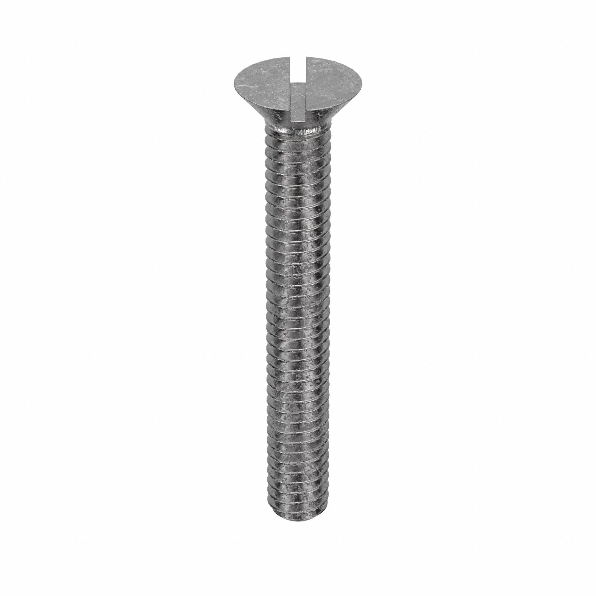 Machine Screw: #8-32 Thread Size, 1 1/4 in Lg, 18-8, Stainless Steel, Plain, Flat, Slotted, 100 PK