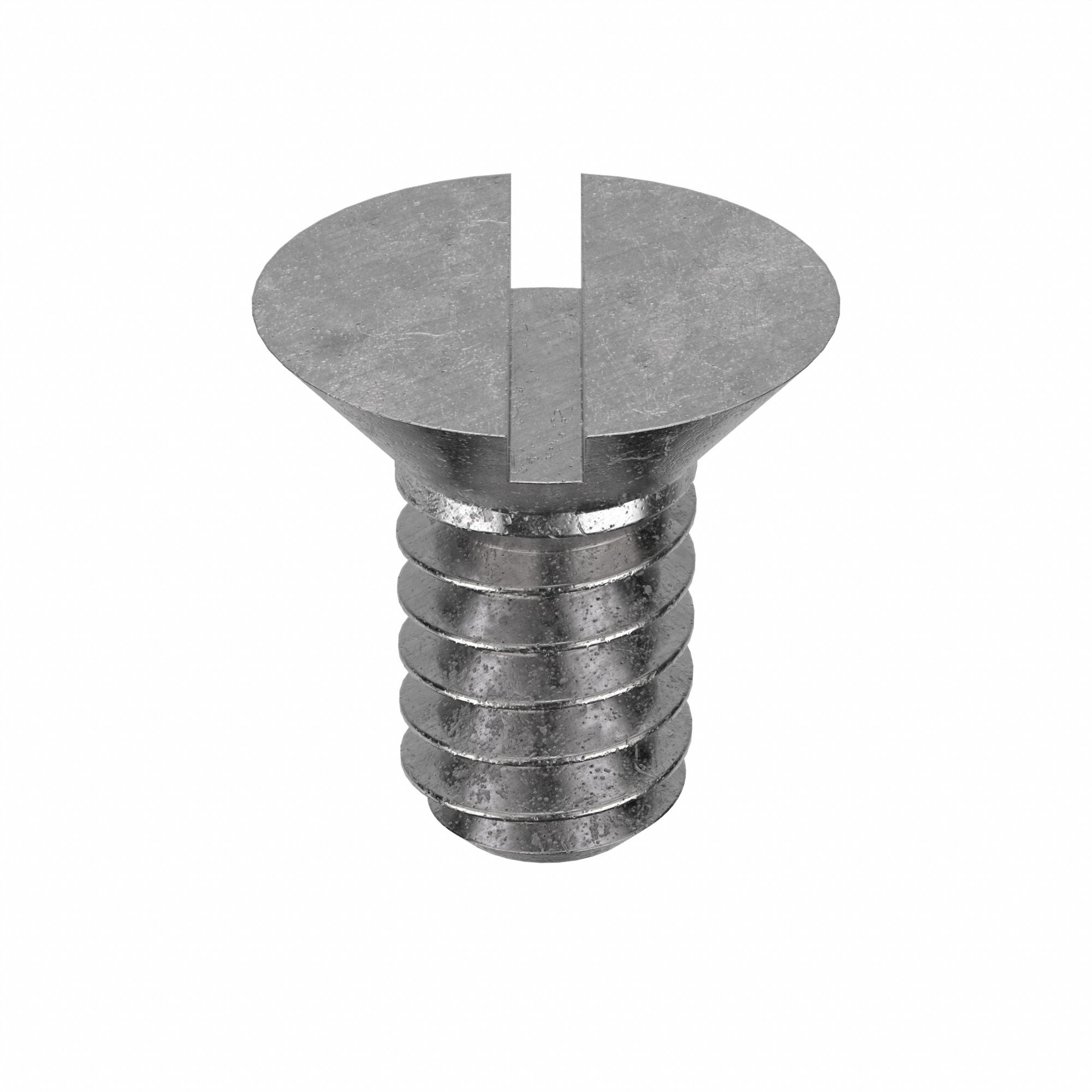 Machine Screw: #10-24 Thread Size, 3/8 in Lg, 18-8, Stainless Steel, Plain, Flat, Slotted, 100 PK