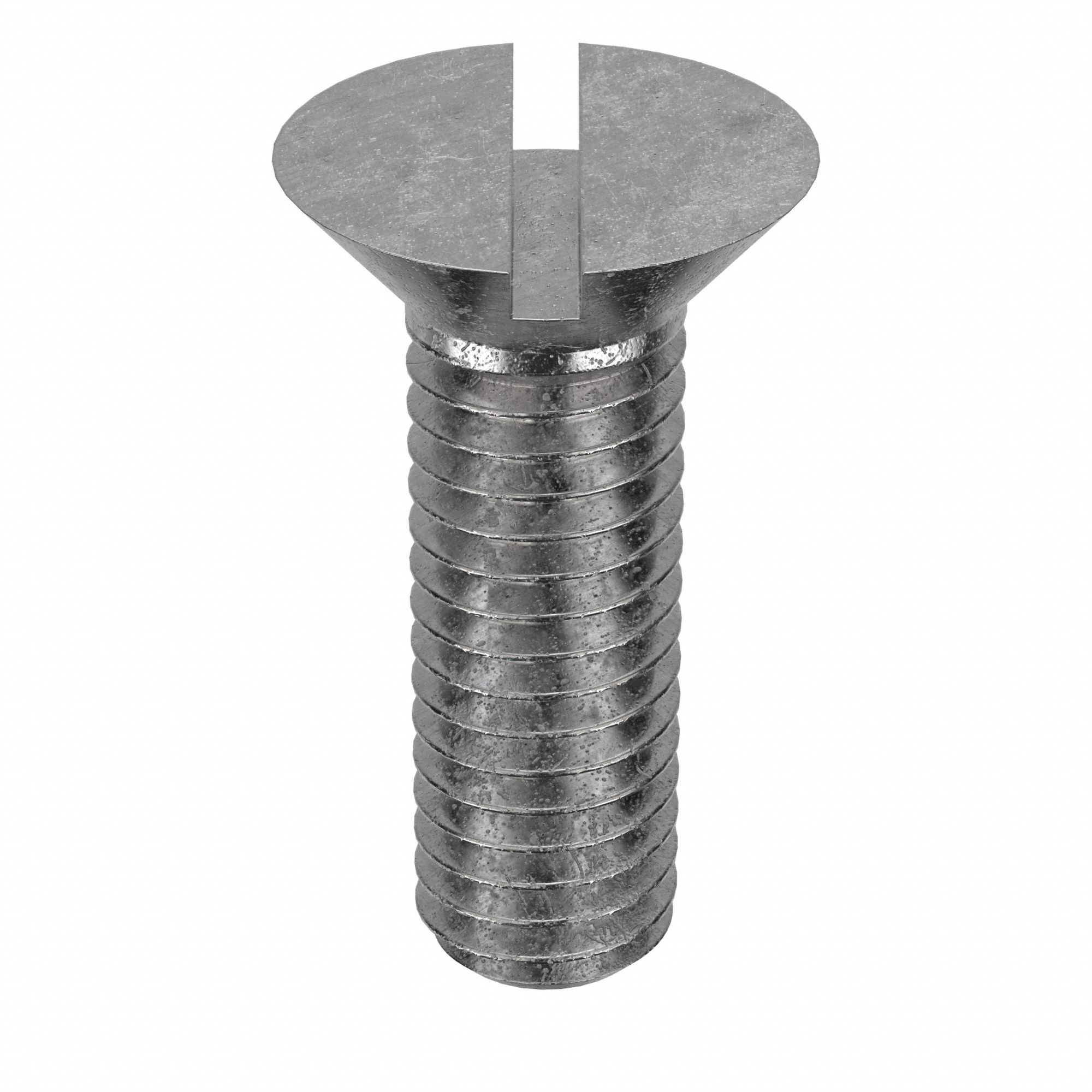 Machine Screw: #10-32 Thread Size, 5/8 in Lg, Stainless Steel, Plain, Flat, Slotted, 100 PK
