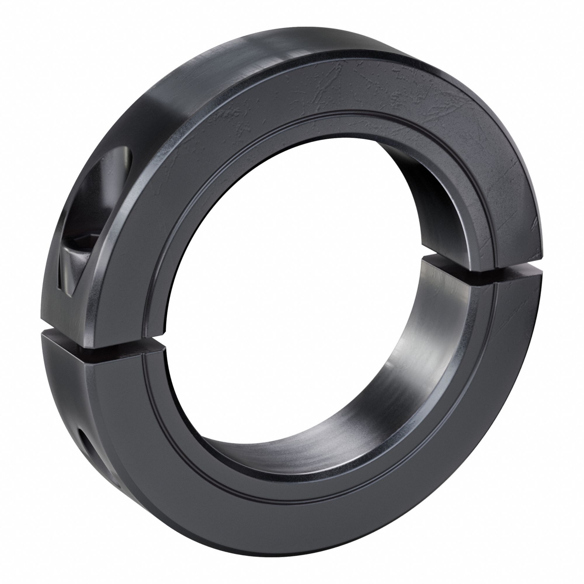 Shaft Collar: 2-Piece, Inch, Round, Clamp On, 2 13/16 in Bore Dia, Carbon Steel