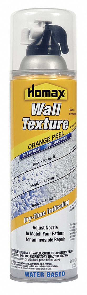 Wall Textured Spray Patch: Dries White/Sprays on Blue, 16 oz Net Wt, Orange Peel