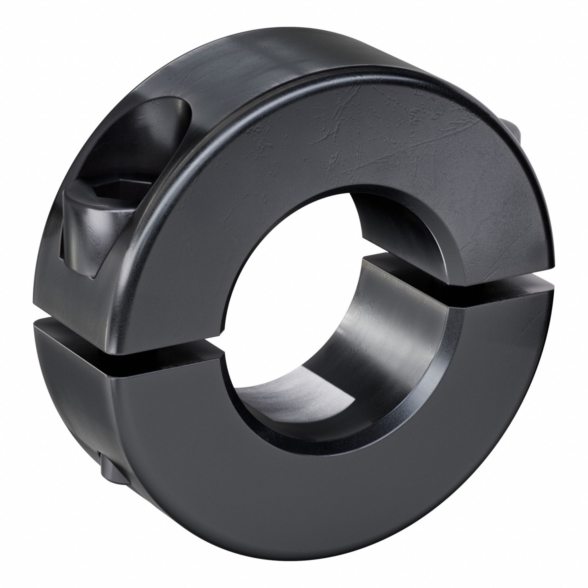 Shaft Collar: 2-Piece, Metric, Round, Clamp On, 18 mm Bore Dia, 13 mm Collar Wd