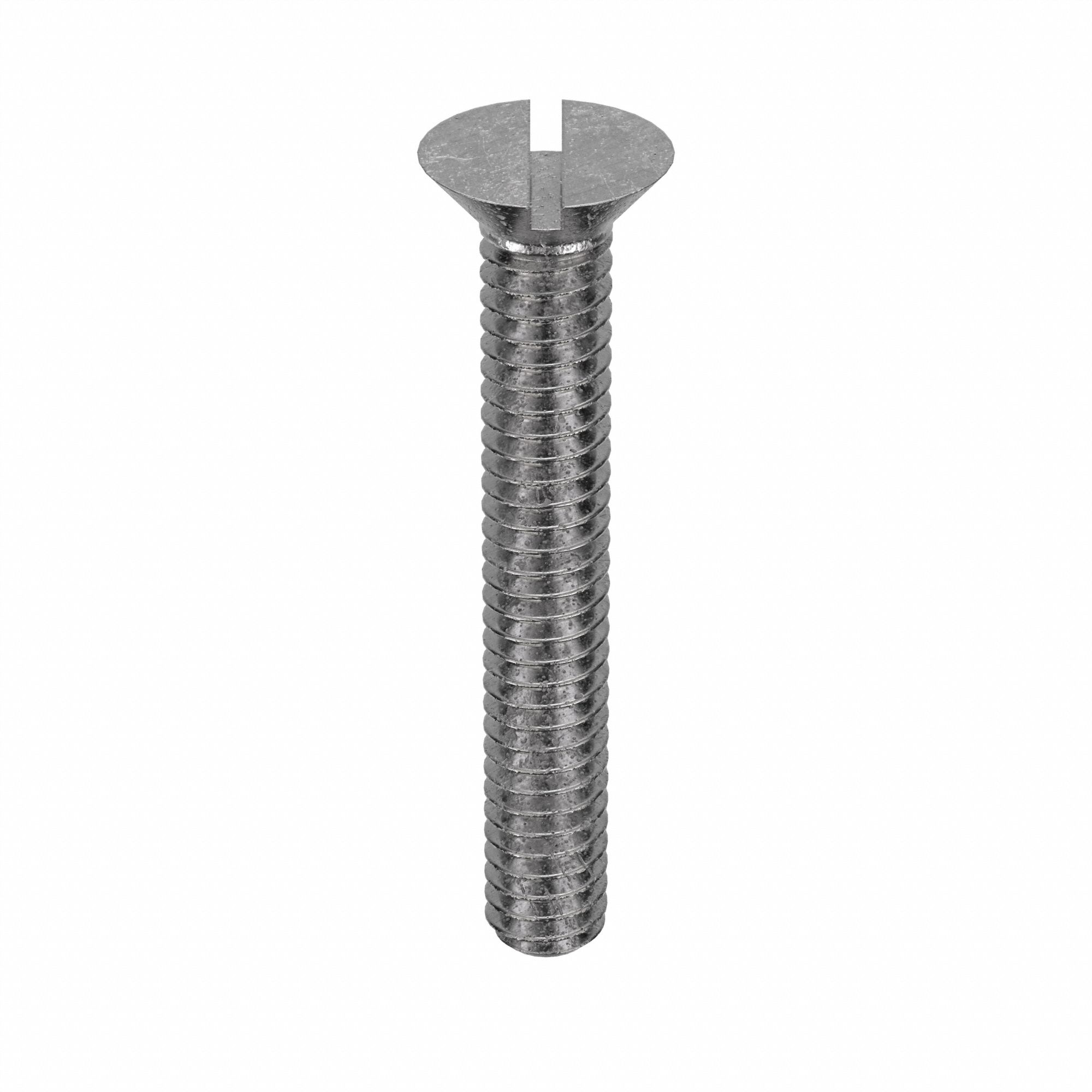 Machine Screw: 1/4"-20 Thread Size, 1 3/4 in Lg, 18-8, Stainless Steel, Plain, Flat, Slotted, 50 PK