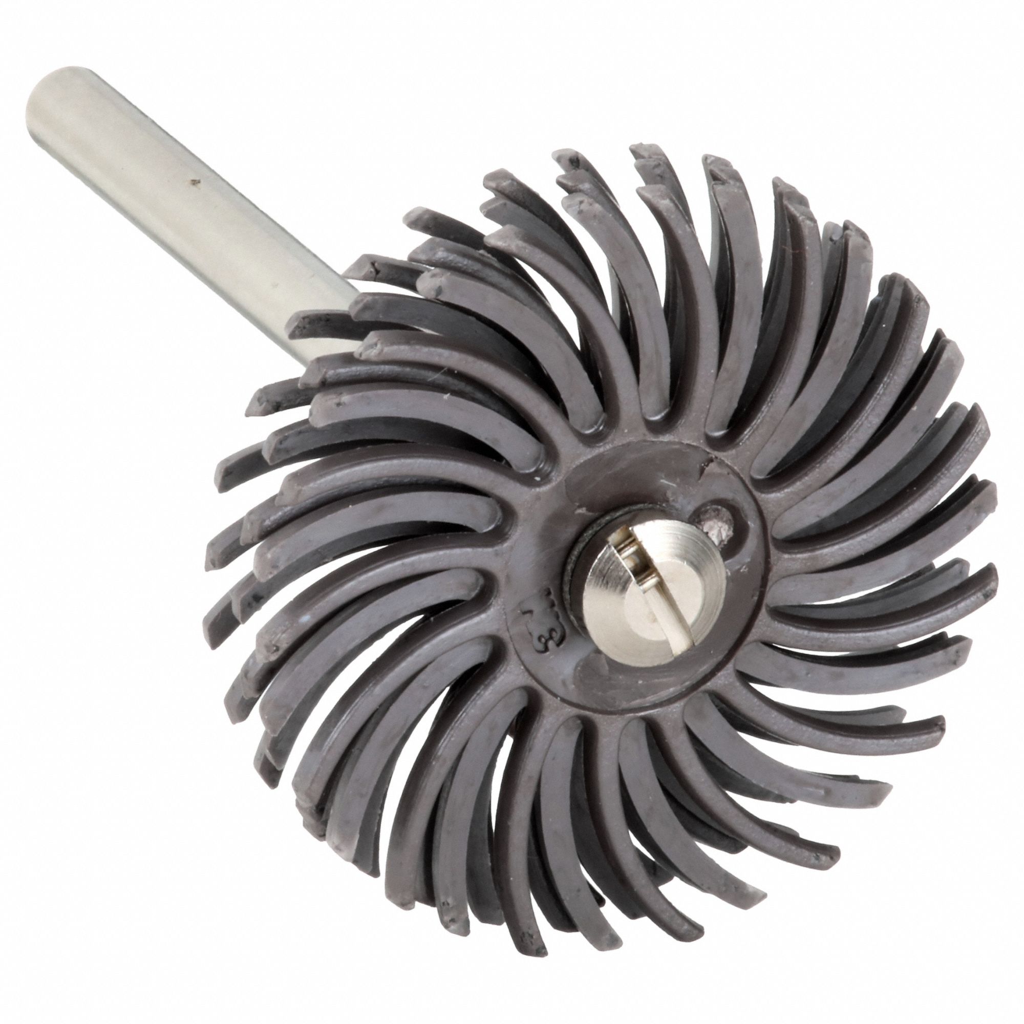 Radial Bristle Disc: Type A, 1 in Dia x 1/8 in Wd, 1/8 in Arbor, Ceramic, 96 PK