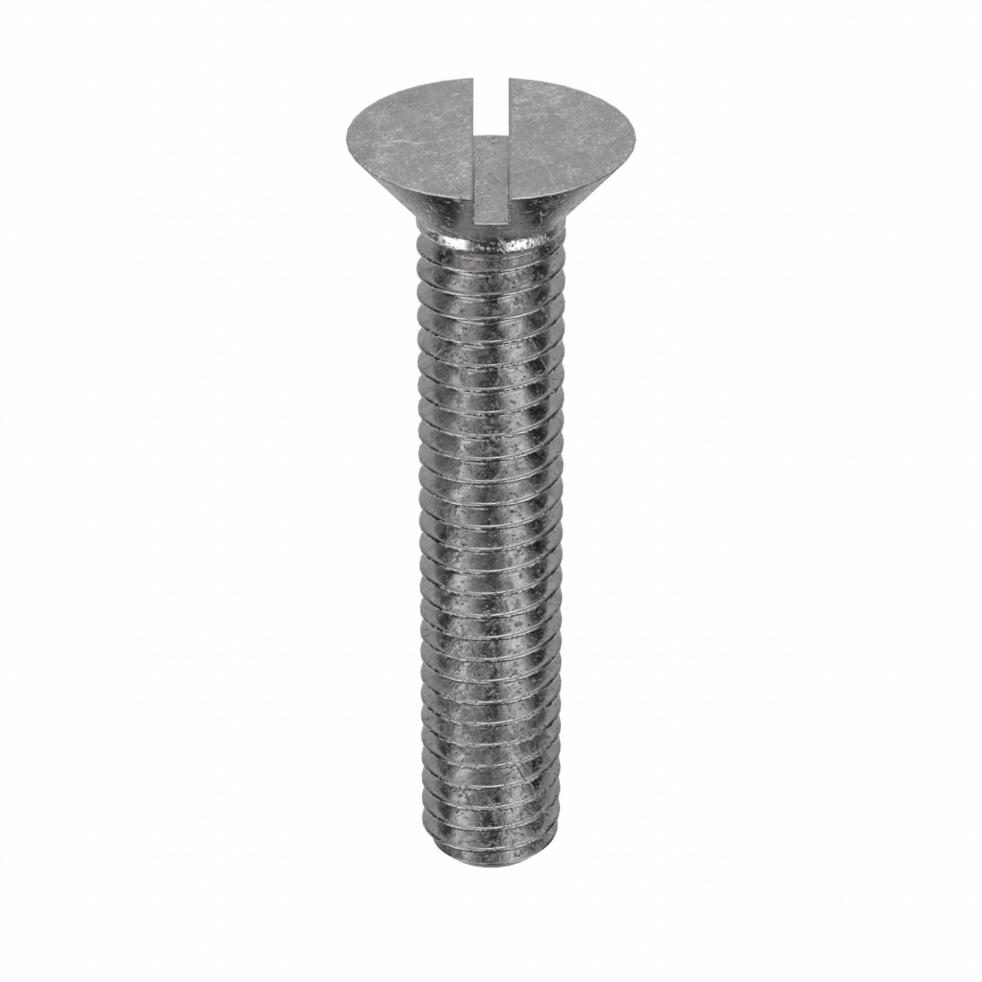 Machine Screw: 5/16"-18 Thread Size, 1 3/4 in Lg, 18-8, Stainless Steel, Plain, Flat, Slotted, 25 PK