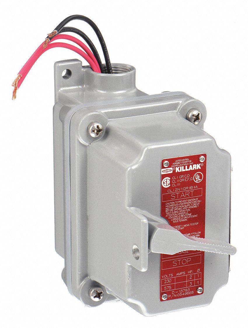 HUBBELL KILLARK, 1 Gang, 2 Poles, Motor Starter Switch - 2AY11|FXSX52 ...