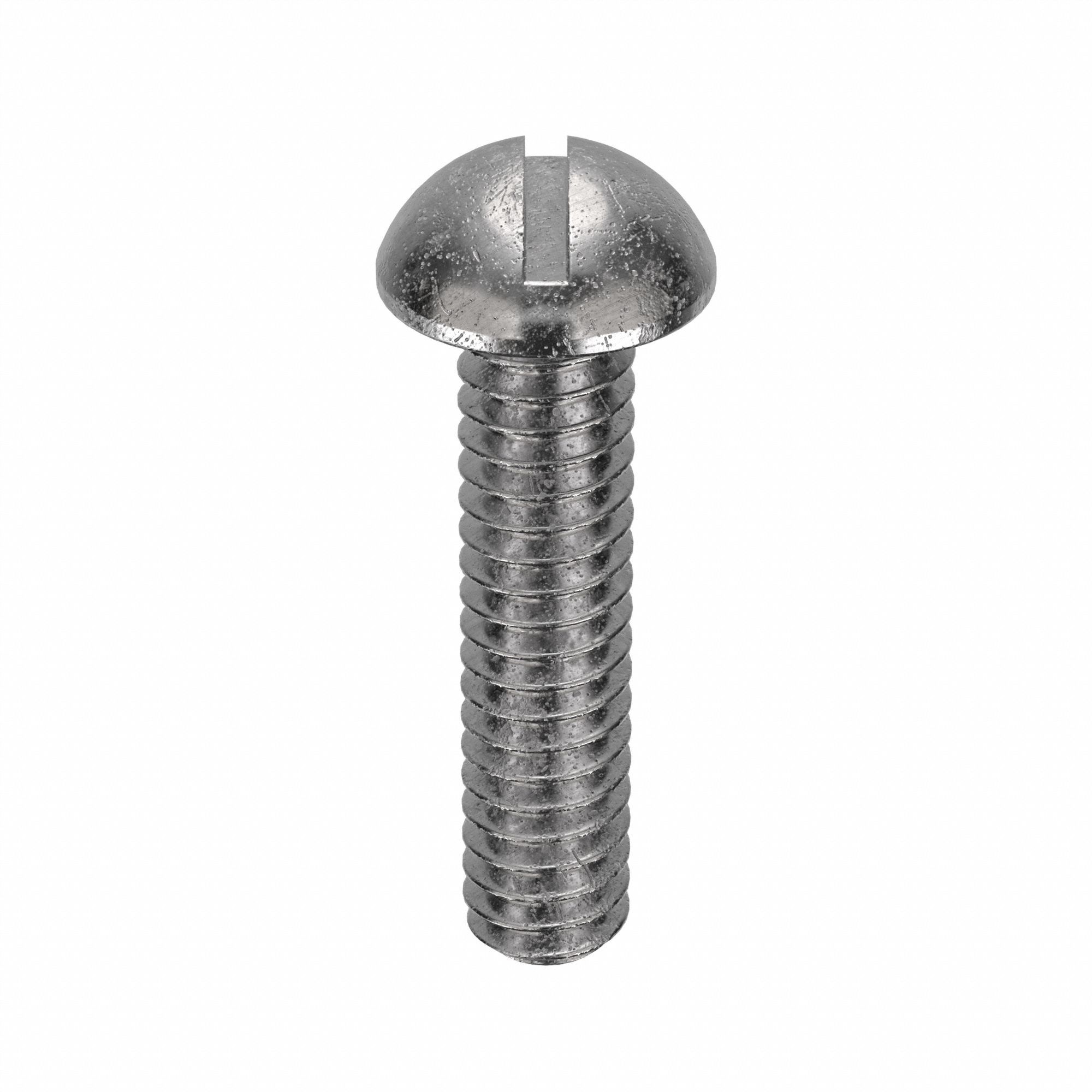 Machine Screw: #0-80 Thread Size, 1 in Lg, 18-8, Stainless Steel, Passivated, Round, Slotted, 50 PK
