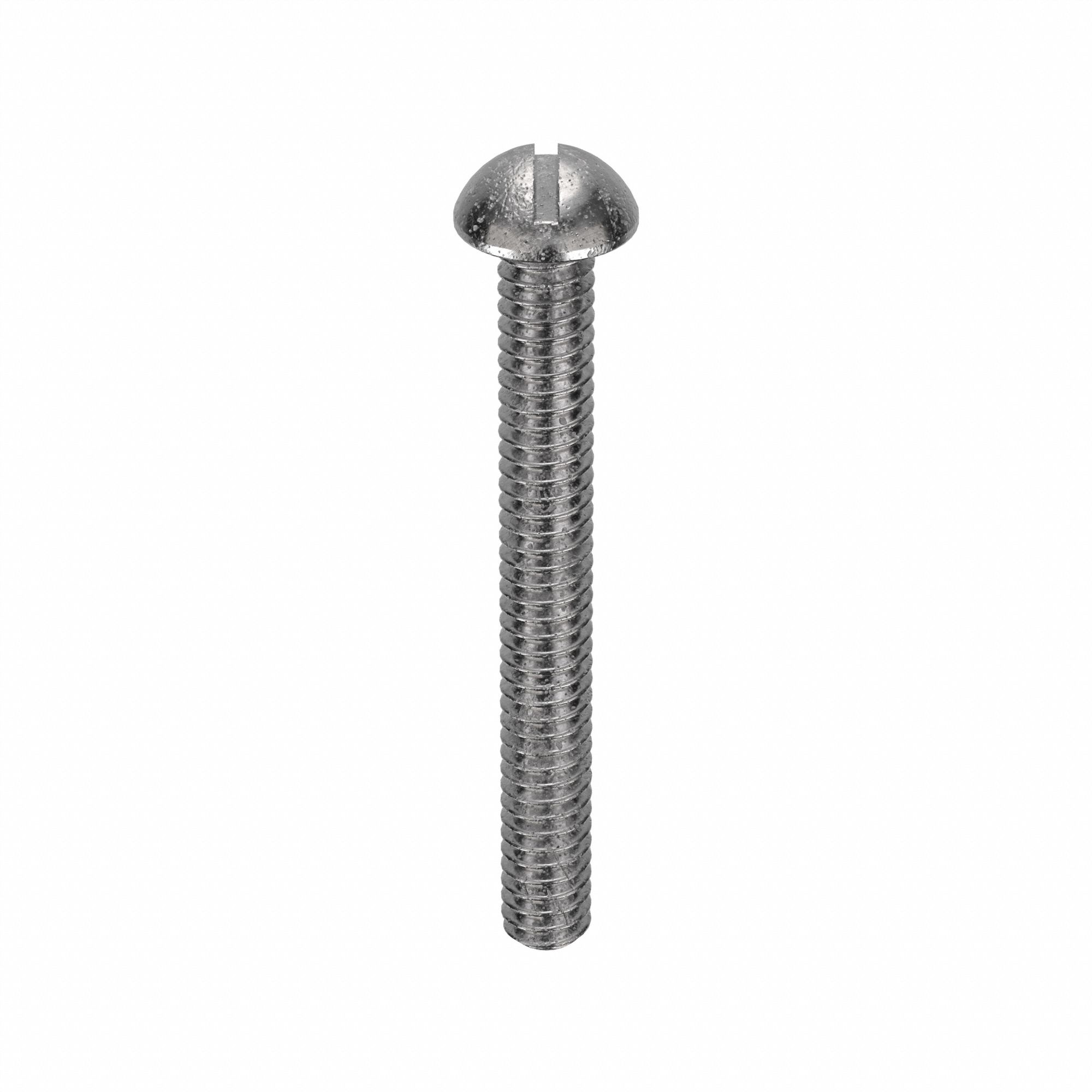 Machine Screw: #2-56 Thread Size, 3/4 in Lg, 18-8, Stainless Steel, Plain, Round, Slotted, 100 PK